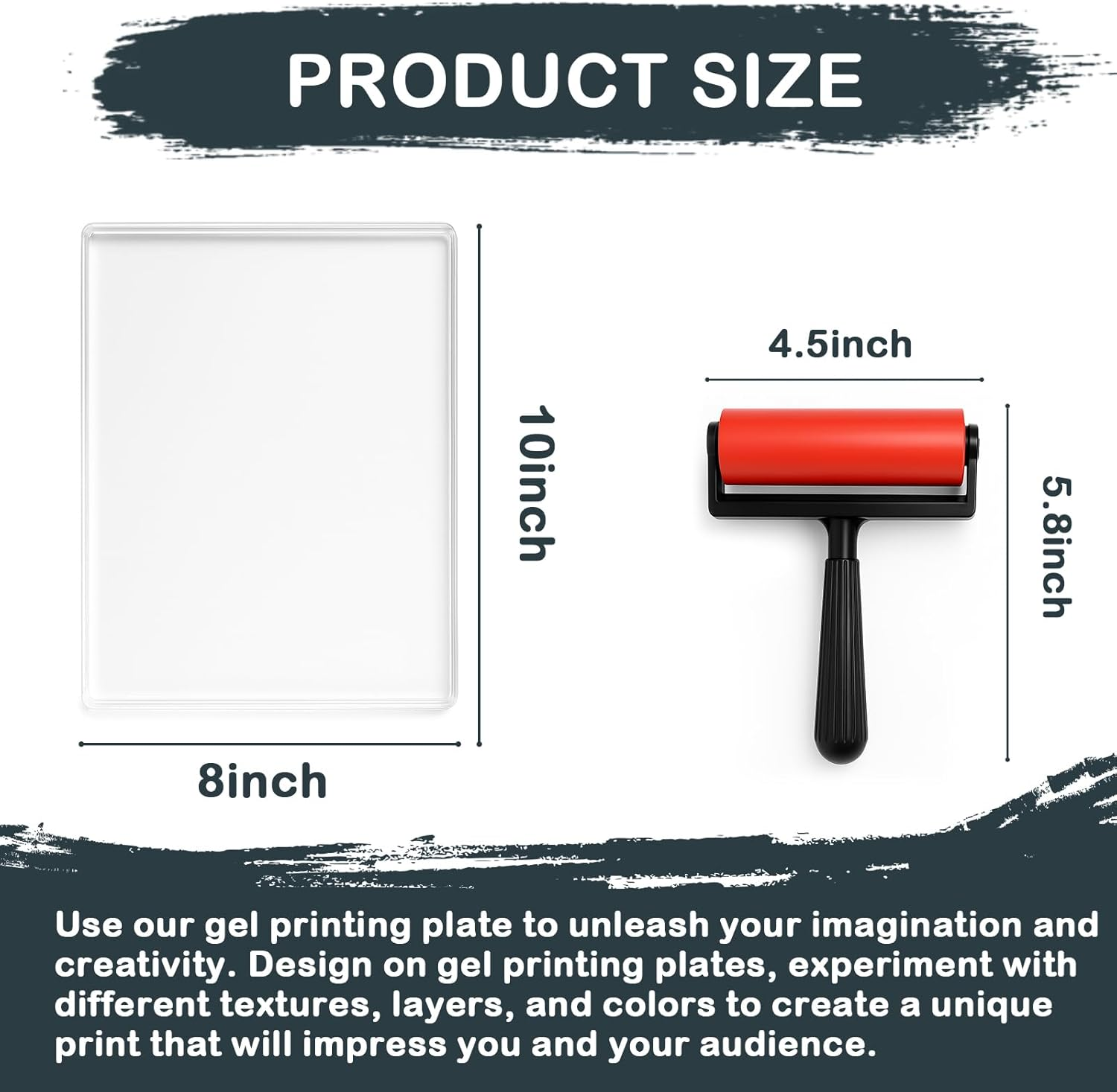 INNOVAYOU 8 * 10Inch Gel Plate, Waterproof and Washable Gel Printing Plate with Press Rubber, Suitable for Card Making, Arts and Crafts, Scrapbooking, Diary, Home Decoration image number 3