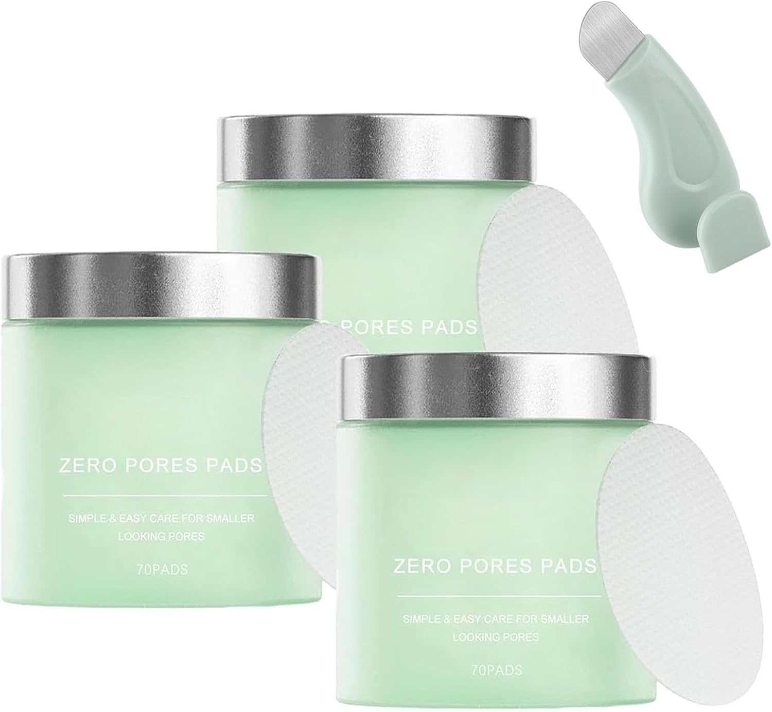 Zero Pore Pads, Upgraded Zero Pore Pads 2.0 with Face Scrubber Pore Extractor Tool, Dual-Textured Facial Toner Pad-S for Exfoliation and Minimizing Pores, Suitable for All Skin Types (1PC)