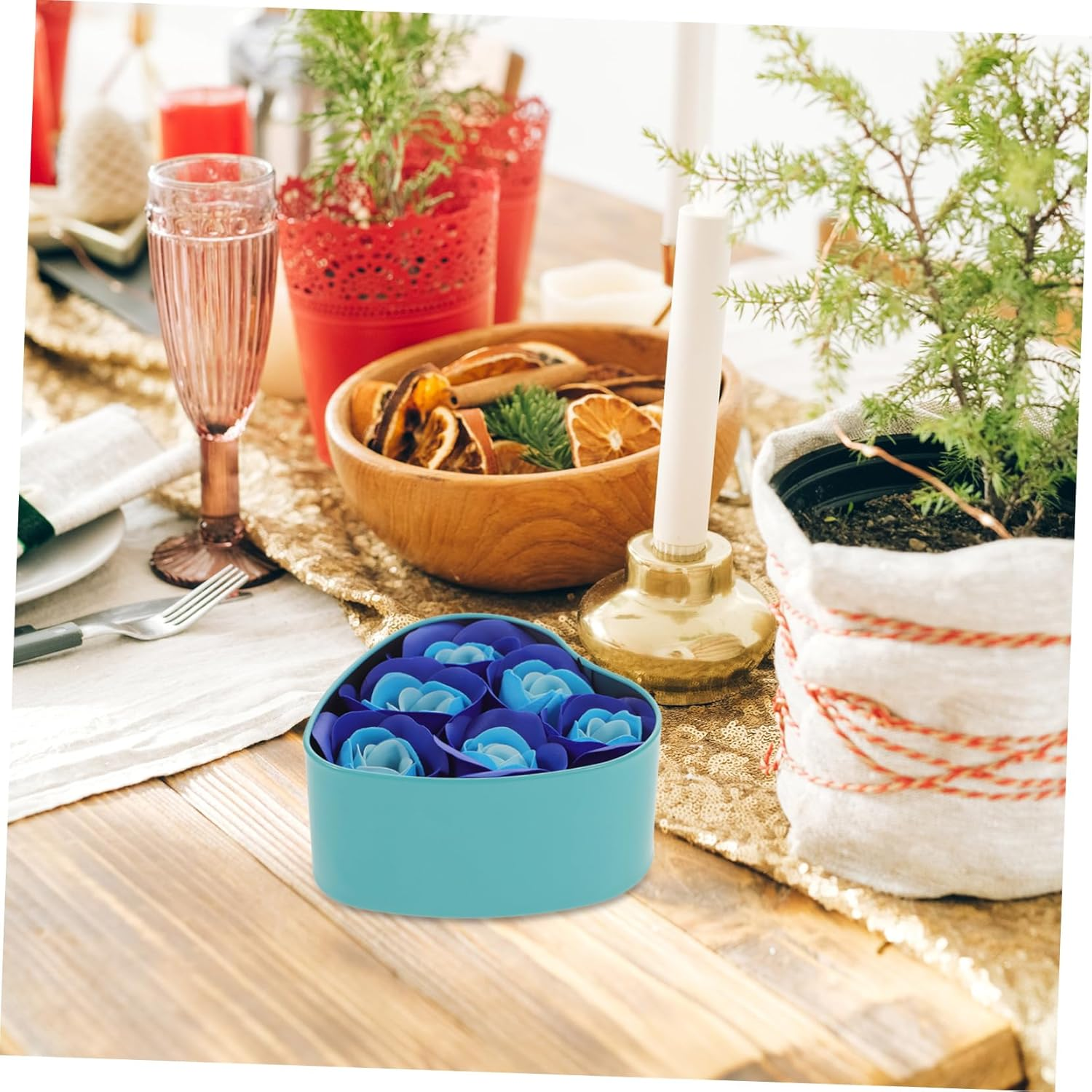 Minkissy Rose-Shaped Soap Flower Set 6 Soaps per Box Unique Mothers Day Present Rose Petal Scent