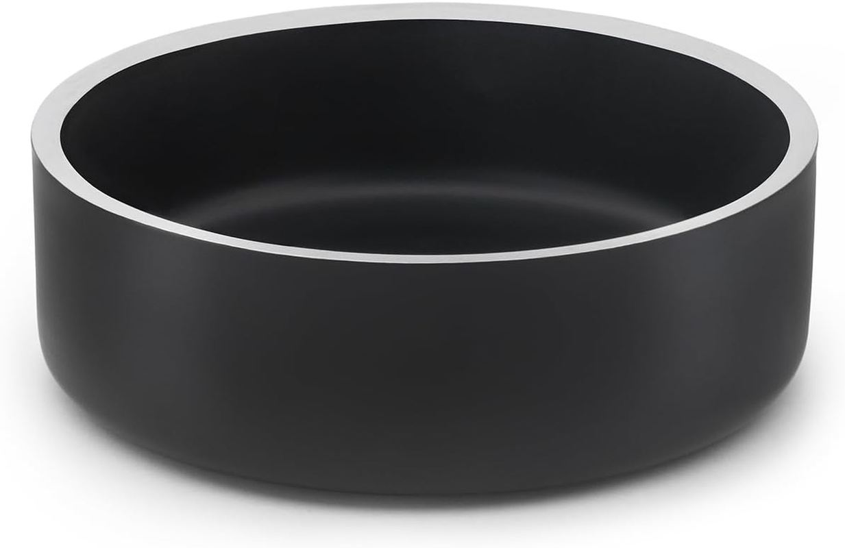 Lionto Heavy Duty Stainless Steel Food Bowl 825Ml Food Grade Dog Bowl with Non-Slip Silicone Pads, Rustproof Water Bowl for Dogs & Cats, Dishwasher Safe, Black