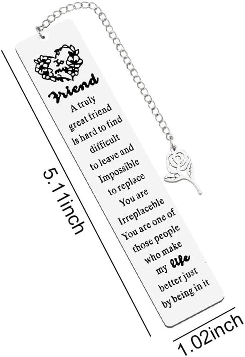 Best Friend Friendship Bookmark Gifts for Women Friends BFF Bestie Gifts for Teen Girls Sentimental Bday Christmas Gifts for Best Friend Book Lovers - a Truly Great Friend Is Hard to Find Bookmarks image number 5