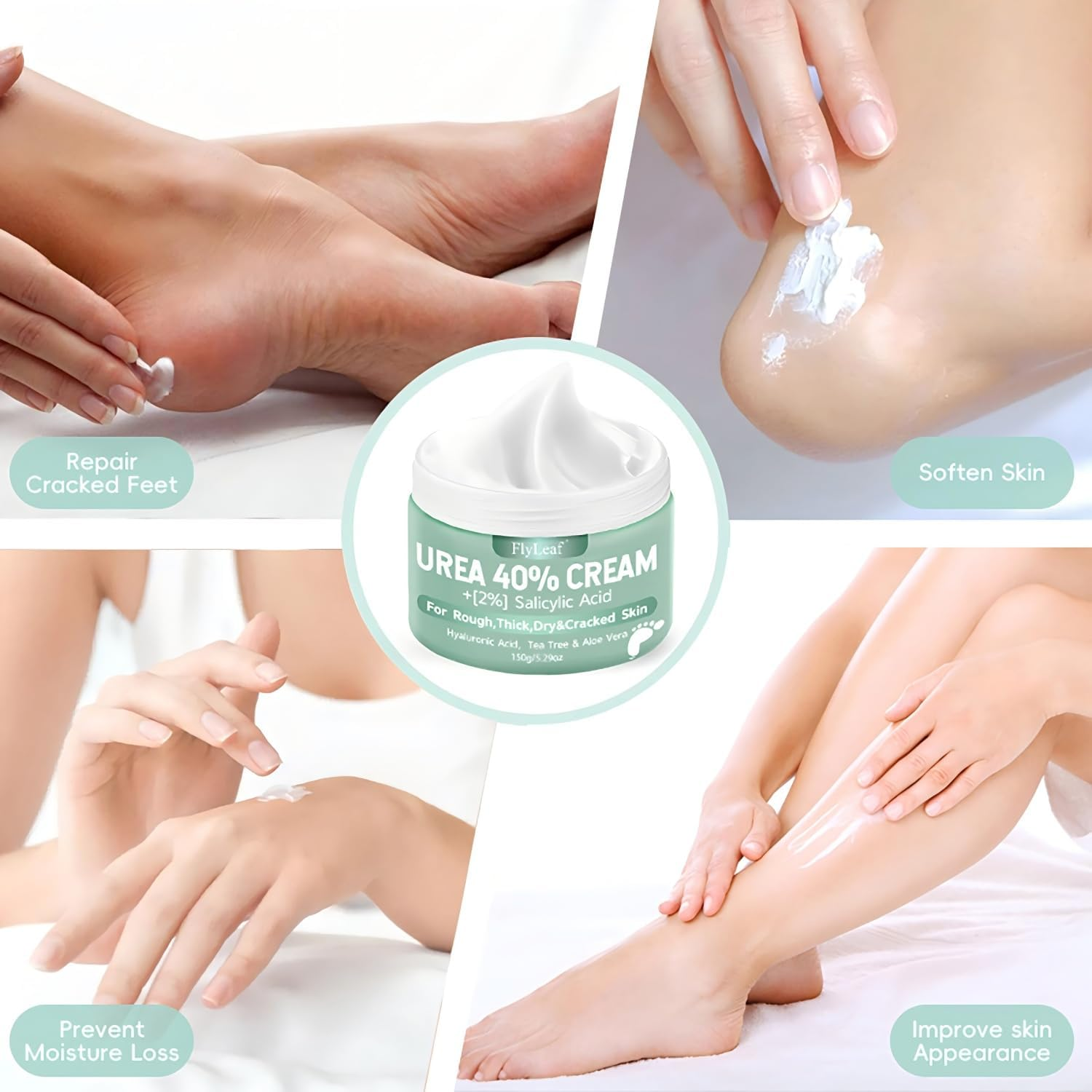 Urea Cream 40%, plus Salicylic Acid 2%, Foot Cream for Thick, Cracked, Rough, Dead & Dry Skin - Corn, Callus Remover and Soften Visit, Moisturizer for Feet, Elbows, Hands and Knees, Keratolytics Skin image number 2
