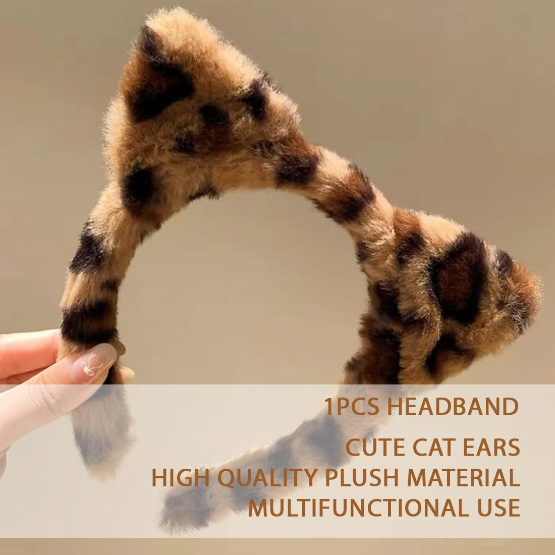 1 X Women'S Headband, 2 Pieces Face Wash Wrist, Hair Band, Cosmetic Headband, Reusable Hair Bands Make up Made of Sponge, Hair Bands for Makeup (Leopard Pattern Style) image number 1