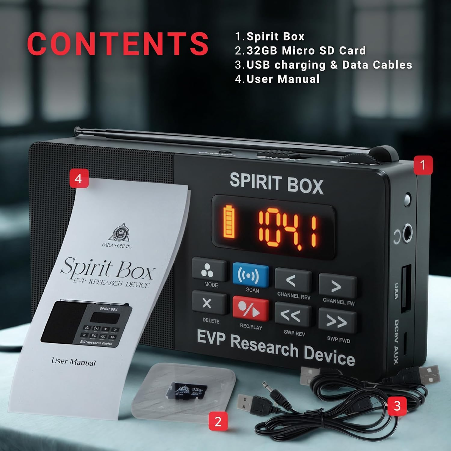 PARANORMIC Spirit Box &mdash; Ghost Hunter&rsquo;S Choice Equipment Kit with 32 GB Micro SD & Integrated Flashlight for Ultimate Paranormal Investigations and EVP Sessions image number 4