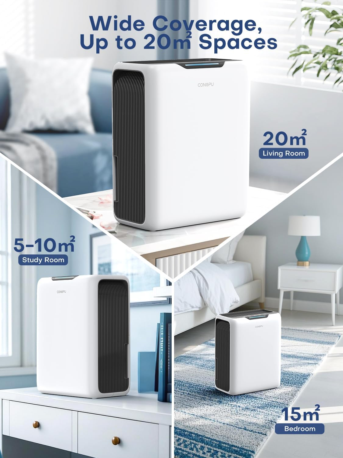 Dehumidifier 3000ML, Home Mould Dehumidifier for 20㎡, Sleep Mode 30 Db, Timer 6-24H, Automatic Defrost, 1.3 Kwh, Portable Dehumidifier for Bedroom, Bathroom, Kitchen image number 4