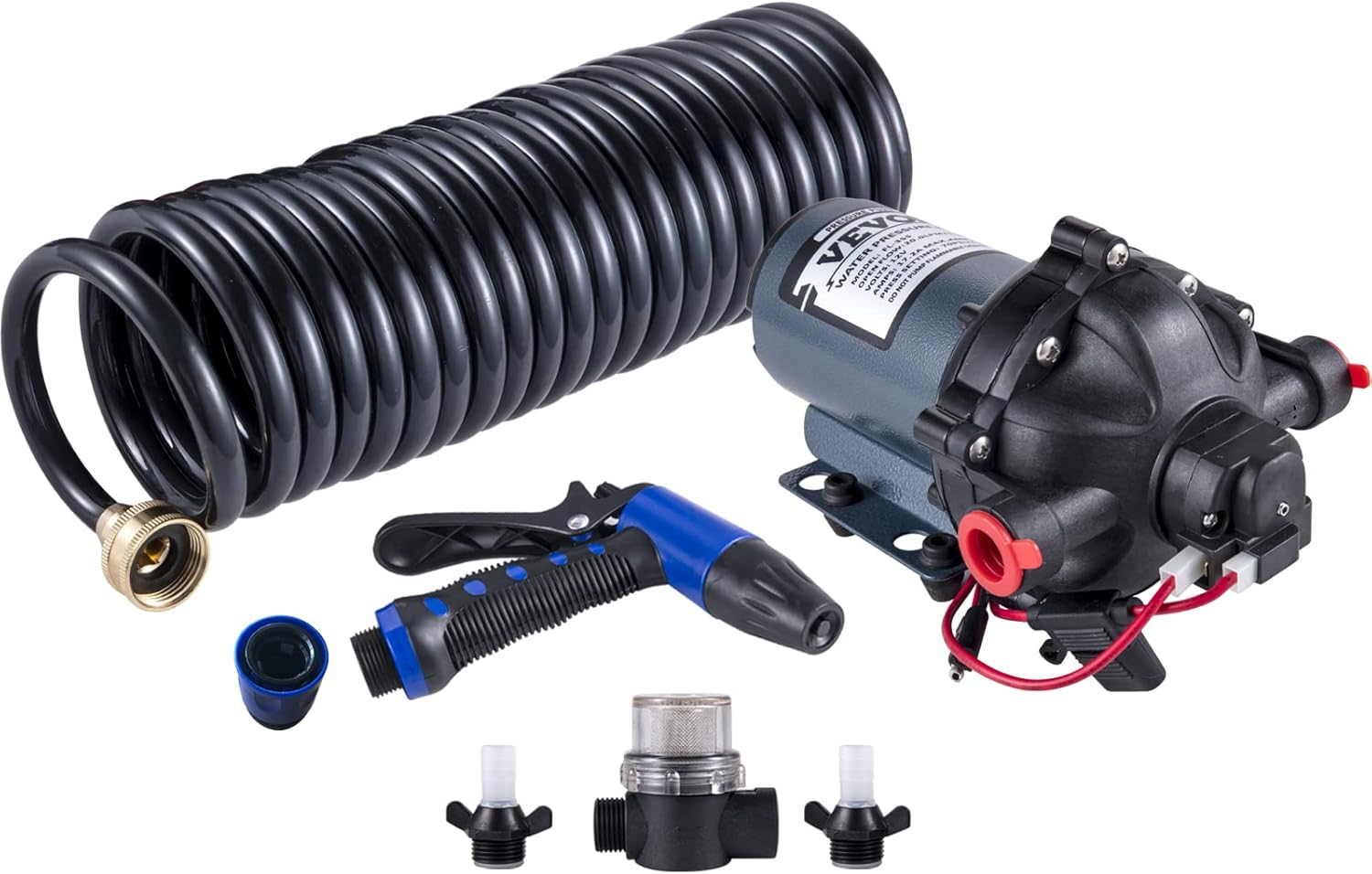 VEVOR Washdown Pump, 5.5 GPM 70 PSI, Max. Self Priming Water Pump, with EPDM Valve, Universal Salt Water Strainer & Female/Male Thread, for RV, Marine Deck, Yacht image number 3