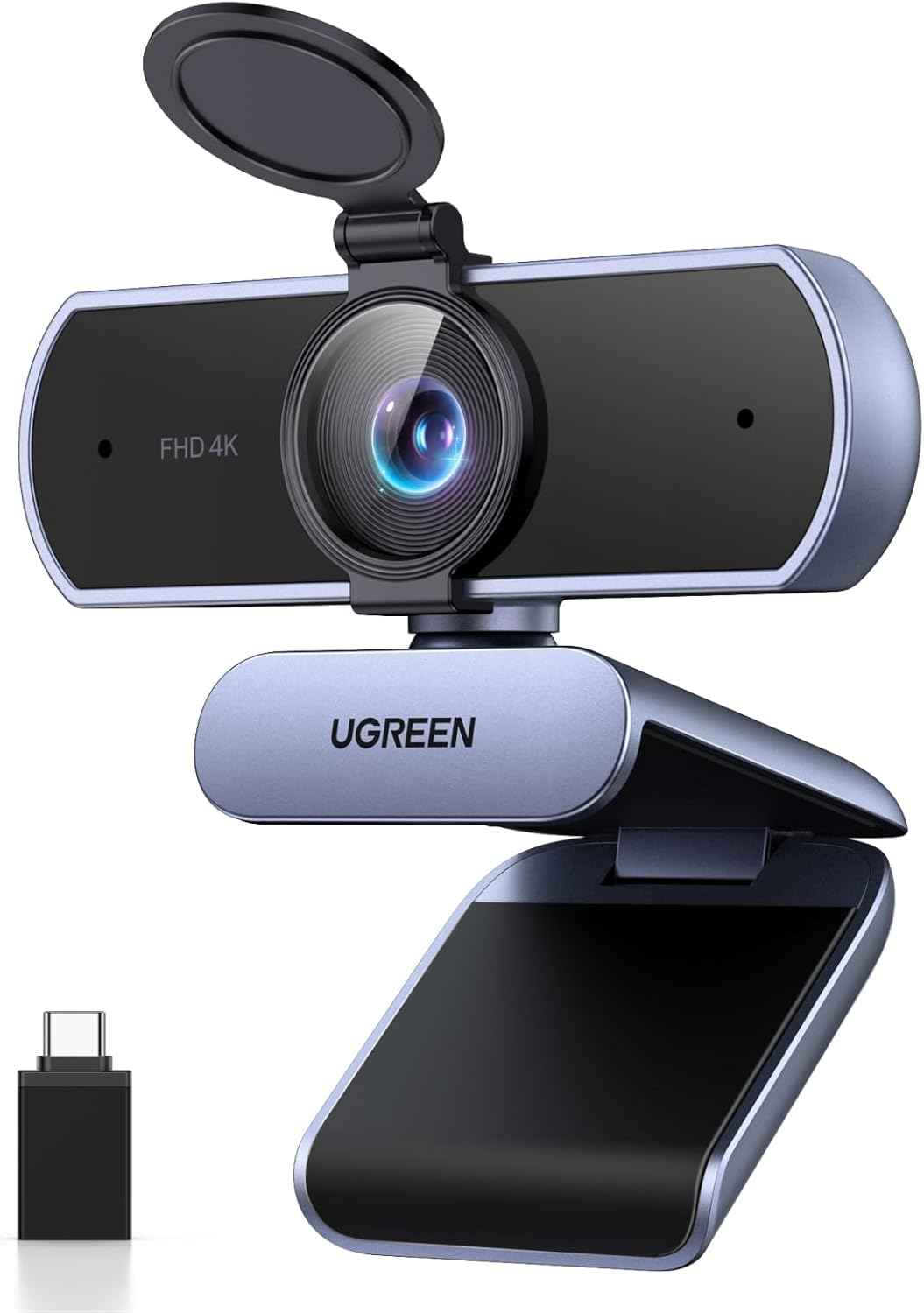 UGREEN 4K Webcam for PC Ultra HD 1080P 60FPS Web Camera with Microphone, Privacy Cover, 70&deg; Fov, PDAF Autofocus, USB a & USB C Adapter, Plug & Play, for Streaming, Conference, Zoom image number 2