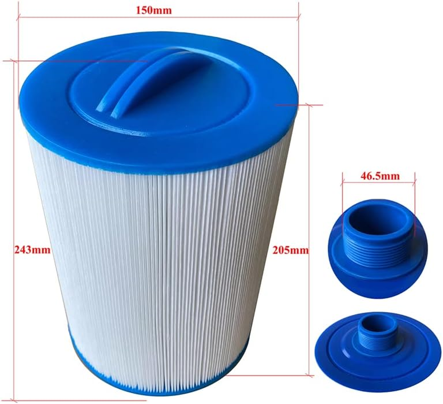 Malaka Spa Filter Cartridge Compatible with PWW50P4 (20.5X15Cm / 8X6 Inch) with 1.5 Inch/ 3.8Cm MPT Thread/Fine Thread Hot Tub Replacement Filter 2-Pack image number 1