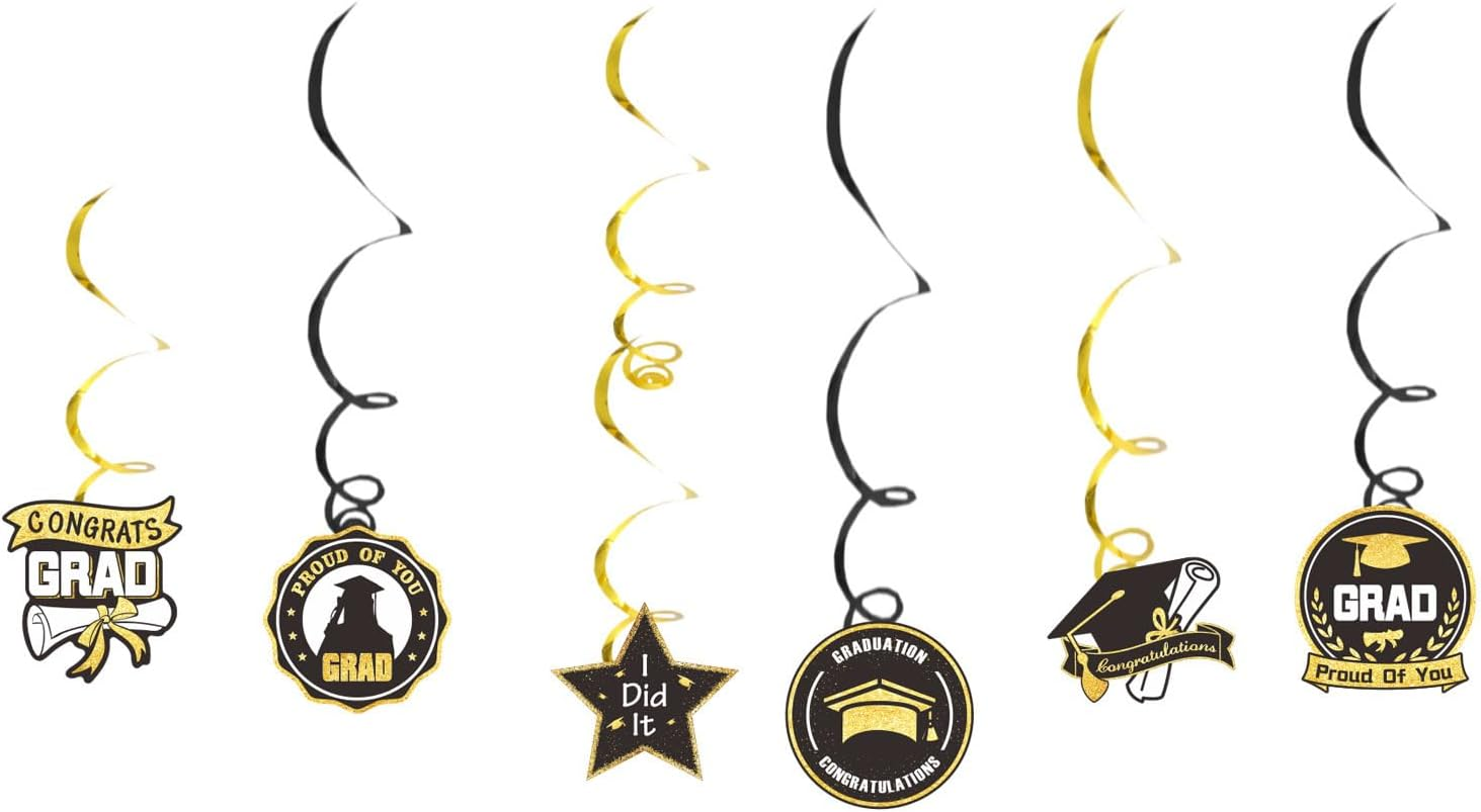 1 Set of Graduation Season School Reunion Party Decorations, Flag Pulling Balloon Cake, Plaque Insertion Spiral Decorations (33Pcs) image number 2