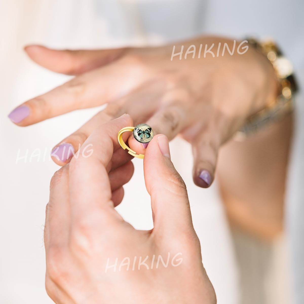 HAIKING Blank Rings,100 PCS Gold & Silver Base Rings for Jewelry Making (10Mm/0.39In) image number 4