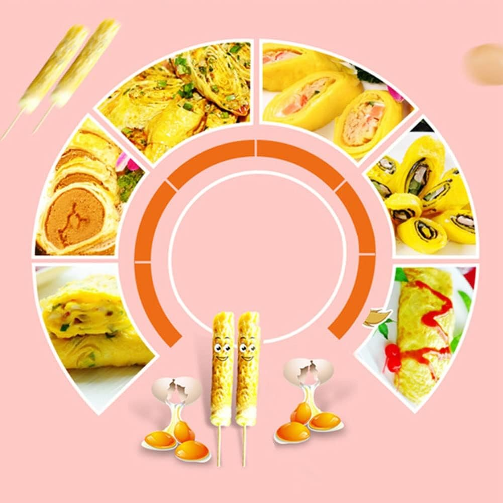 Electric Egg Roll Maker Egg Sausage Machine Omelette Machine Egg Boiler Vertical Nonstick Cooker Egg Cup DIY Breakfast Maker Kitchen Cooking Tool (Size : Double+100 Bamboo) image number 2