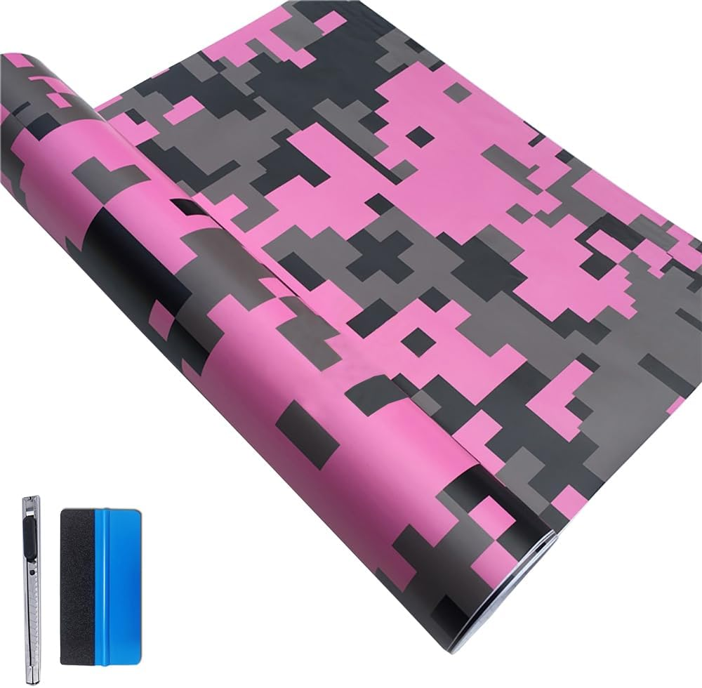 LZLRUN Car Camouflage Vinyl Wrap Film Roll Arctic Snow Camo Decal Sticker for Car Console Computer Laptop Bike Motorcycle Digtial Yellow 1Ft X 5Ft image number 6