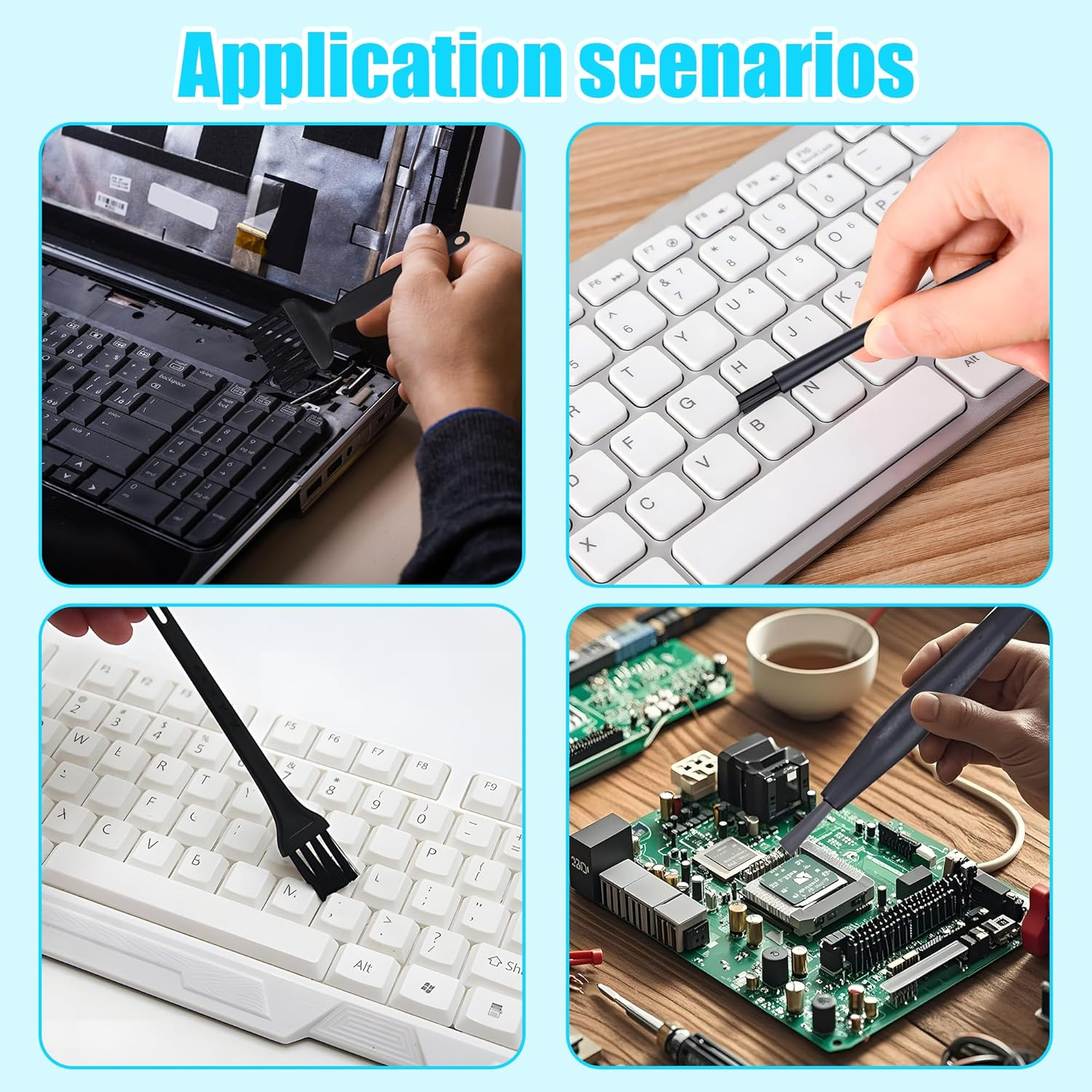 12-Piece Multi-Purpose Cleaning Brush Kit - anti Static Computer Brushes for Keyboards, Electronics & Car Detailing | Precision Nylon Bristles for Pc/Laptop/Tech Enthusiasts image number 5
