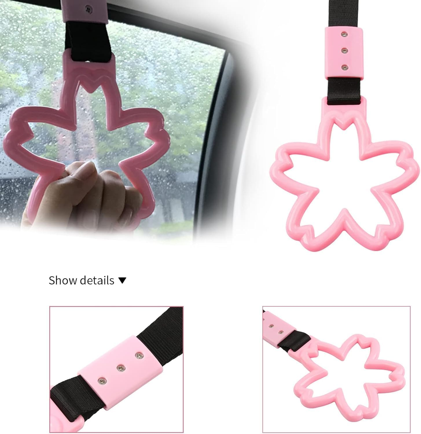 2 - Piece Set of Car Handle Rings, Used for Cherry Blossom - Shaped Handle Straps on Subways and Buses, Automobile Exterior Accessories image number 4