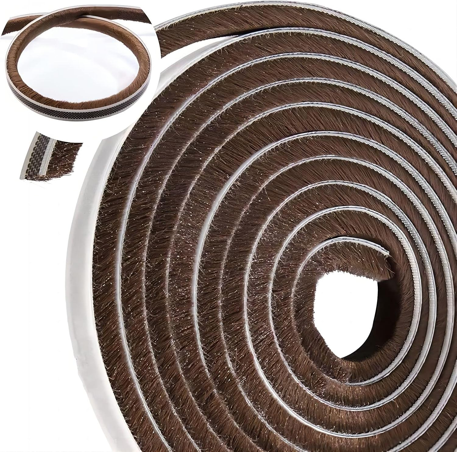 10 M Brush Seal Self-Adhesive Brush Strip Sealing Strip Windproof Dustproof Sealing Tape for Sliding Doors Windows Wardrobe Sealing Brush