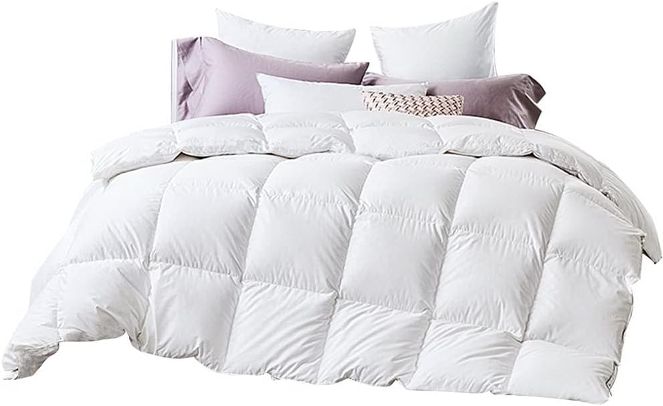 Giselle Bedding Duck down Quilt, 500GSM King Feather Comforter Doona Duvet Cover Quilts Winter Blanket for Bed, Soft Cotton Covers Lightweight Breathable White image number 6