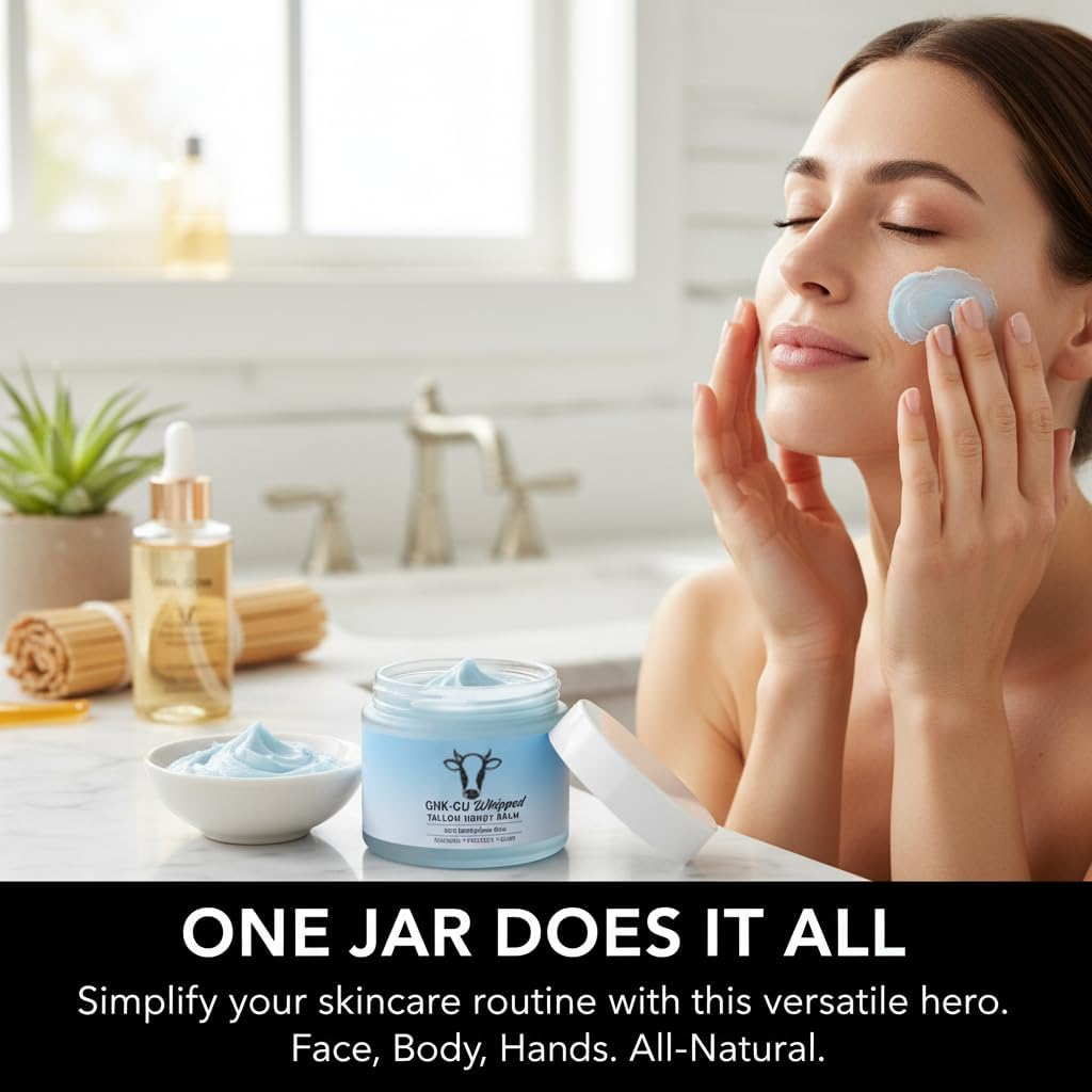 GHK-CU Whipped Tallow Honey Balm with Methylene Blue，Moisturizing Cream for Soft, Handmade All-Natural Moisturizer，60G（1Pc） image number 4
