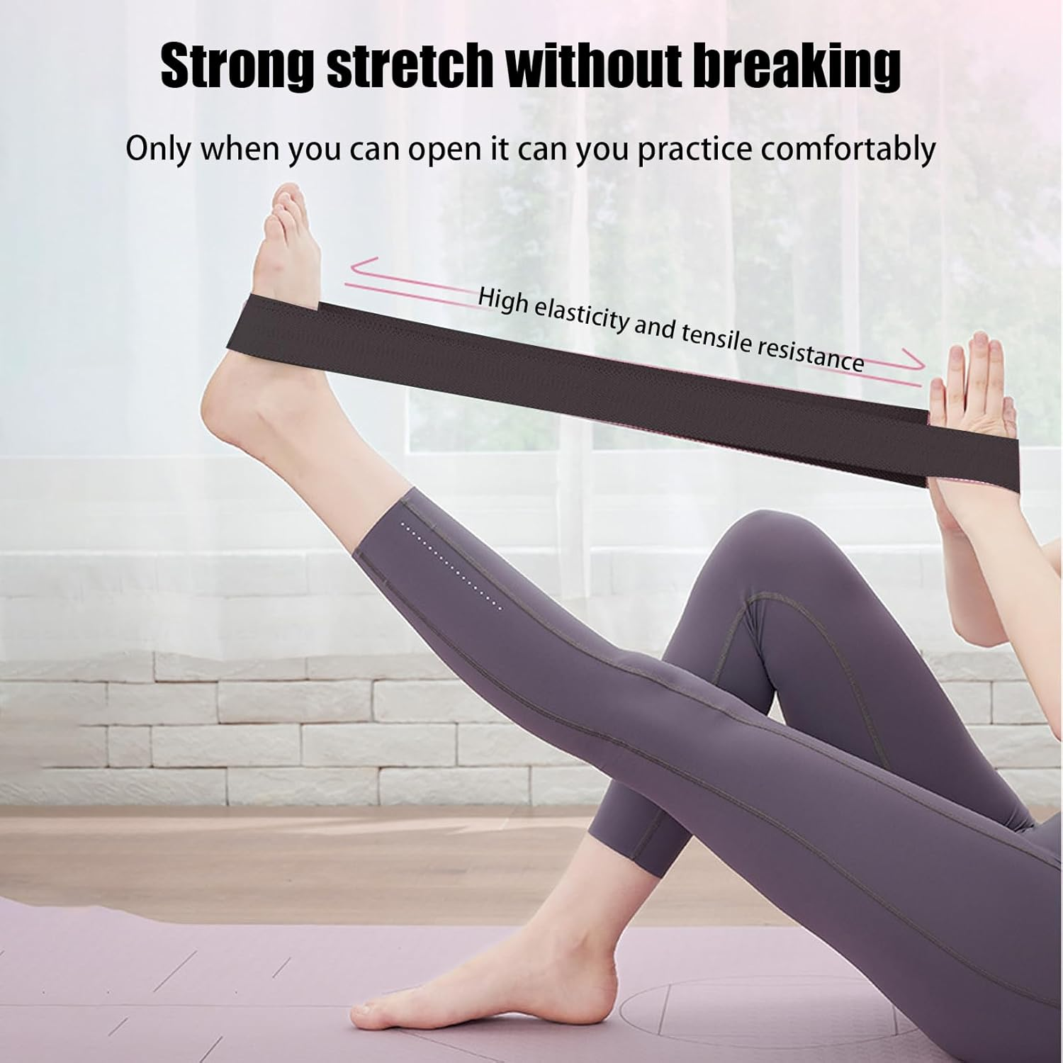 Fabric Resistance Bands Set, 3 Pack Exercise Loop Bands for Legs and Butt, Workout Bands for Yoga, Pilates, Fitness Training, Black and Grey image number 3