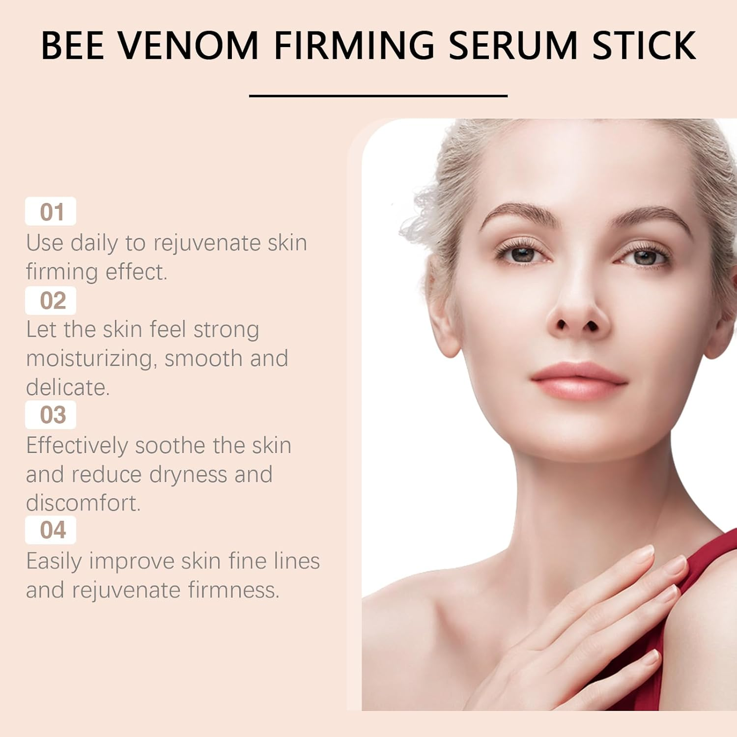 Flysmus Bee Venom Firming Serum, anti Aging Moisturizer for Face, Firming Moisturizing Cream, Wrinkle Removal Lift and Firm Cream, Plumps and Firms Skin, Natural Serum for All Skin Types (6Pcs) - 1Pcs image number 2