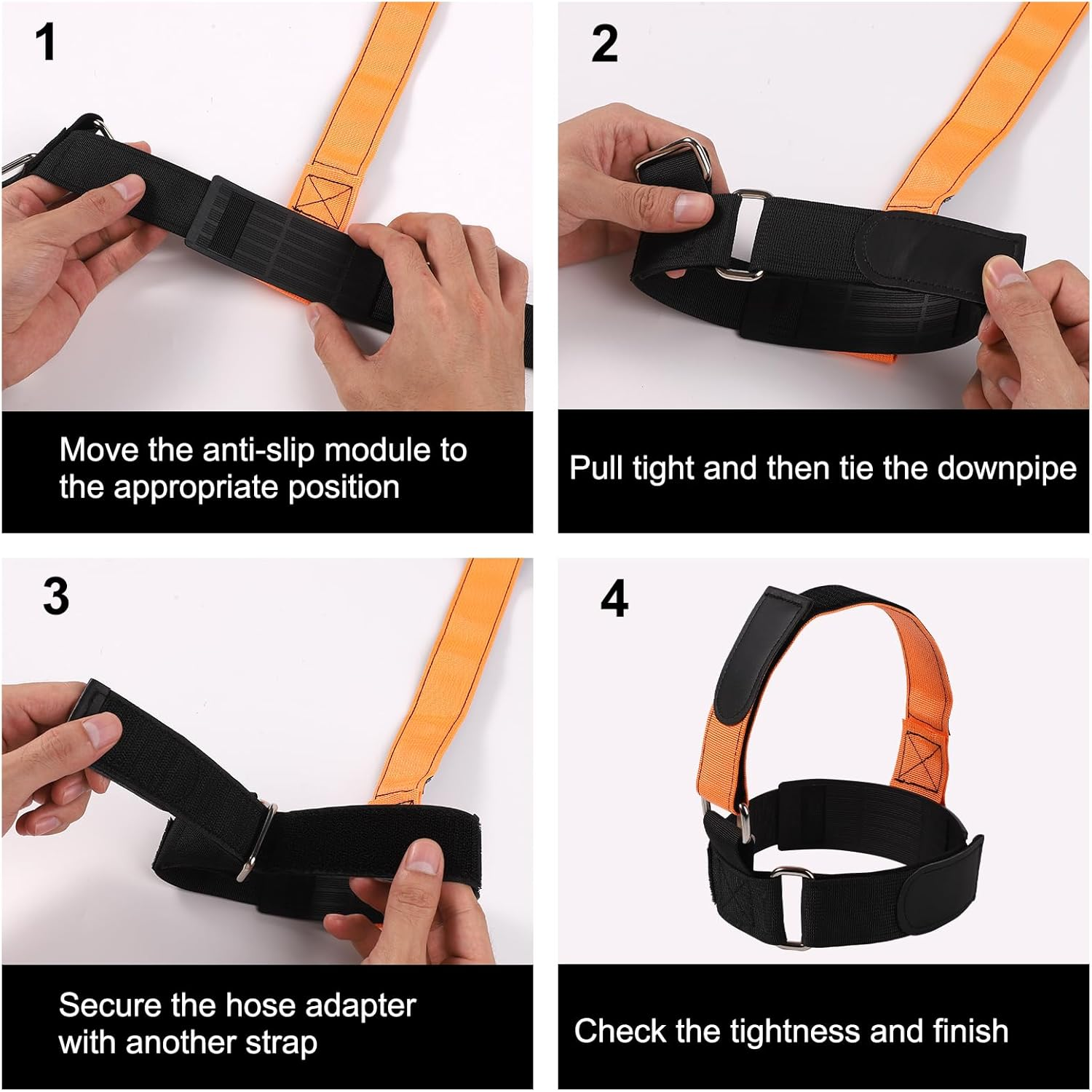 PEUTIER RV Hose Fastening Device, Magic Adhesive Styles RV Sewer Hose Support Adjustable Camper Sewer Accessory Hose Tightening Fittings for Camping Avoid Waste Pipe Dislodge image number 6