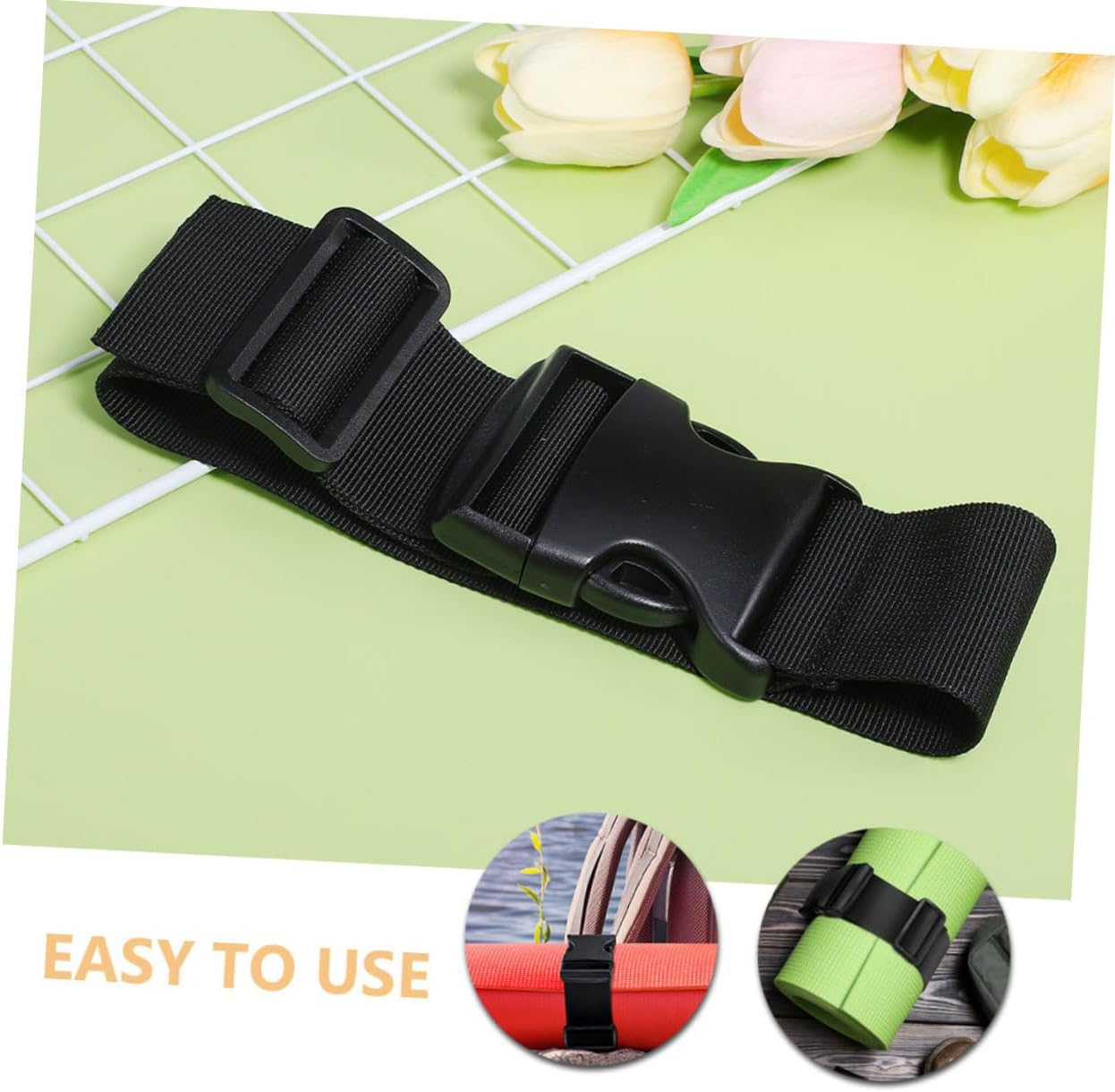 Adjustable Nylon Luggage Straps 4Pcs with Buckle, 3Cm Wide X 100Cm Long Travel Backpack Belts for Outdoor Luggage Security and Suitcase Organization image number 2