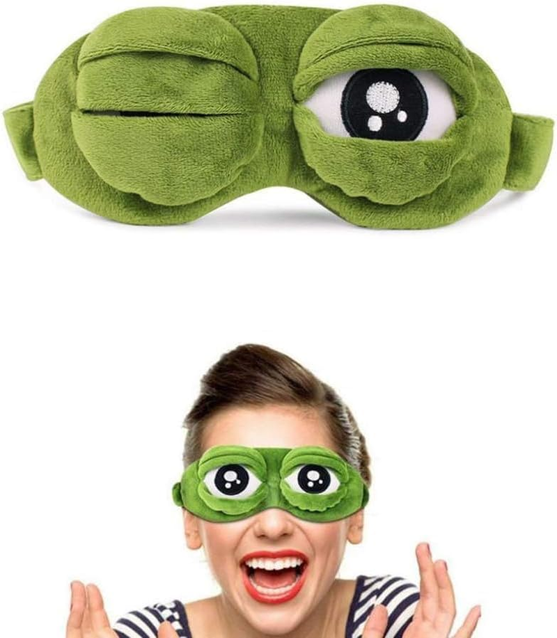3D Frog Eye Sleeping Mask, Betterjonny Cartoon Cute Green Frog Anime Novelty Funny Gift Women Men Girls Boys Adult Kids image number 4