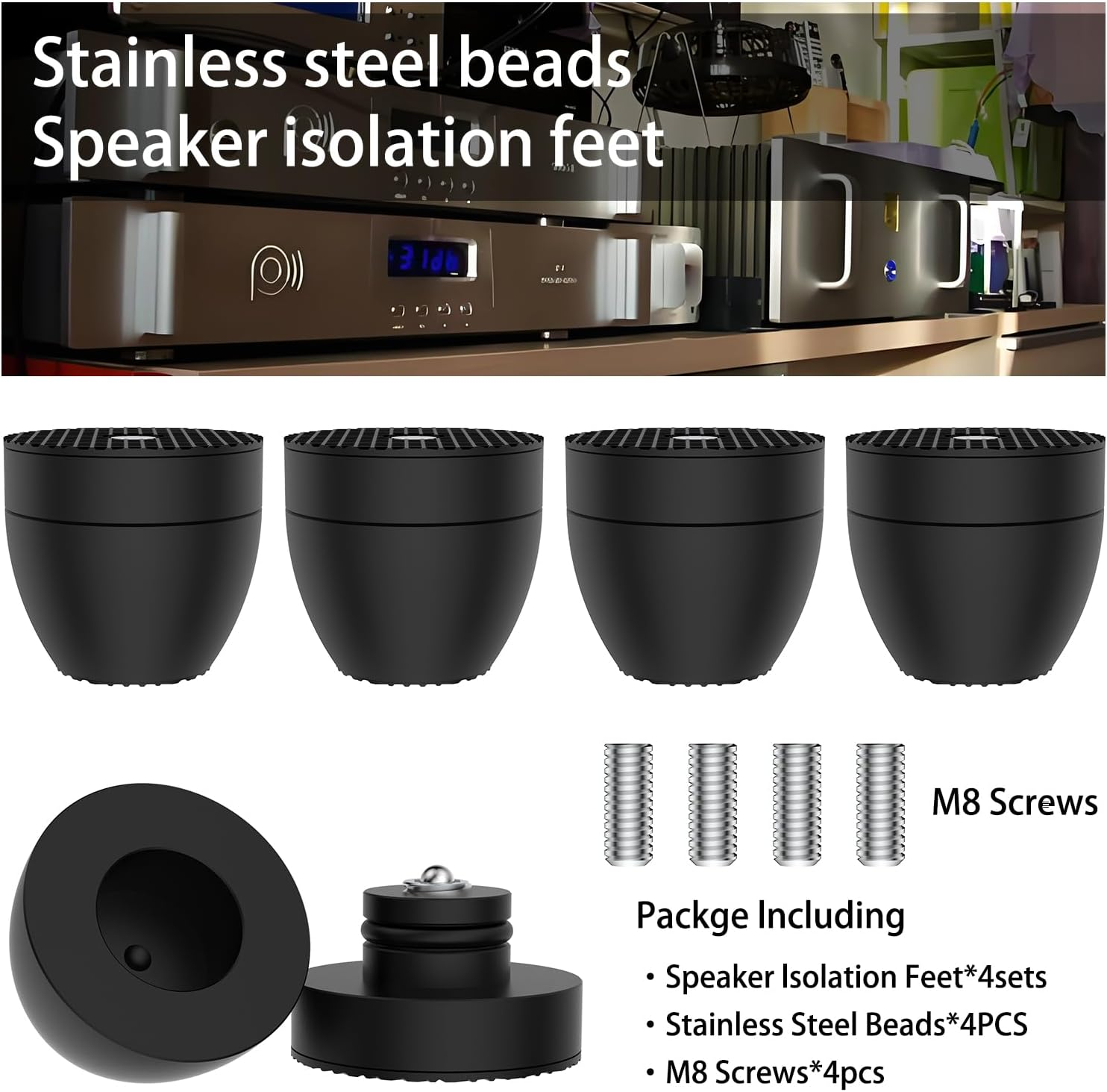 Hifi Speaker Stand Feet IF3033 IF4021S IF4023 (IF3033, Black) image number 3