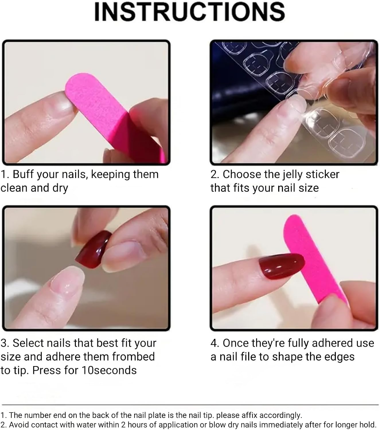 SEENEEY Square Press on Nails Long Brown French Tip Acrylic False Nails with Designs for Women (24PCS) image number 2