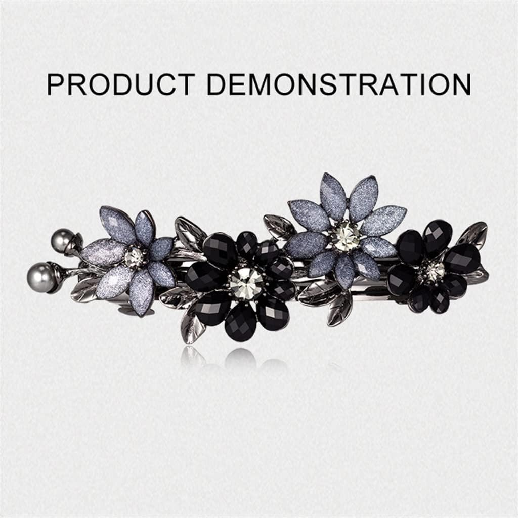 Crystal Hair Accessories,Clips Hairpins,Clip Plate,Hairpin Spring Clip Hairpin Rhinestone Ponytail Headgear Large Clip Hair Accessories (Color : A, Size : 9 * 3.2Cm) image number 2