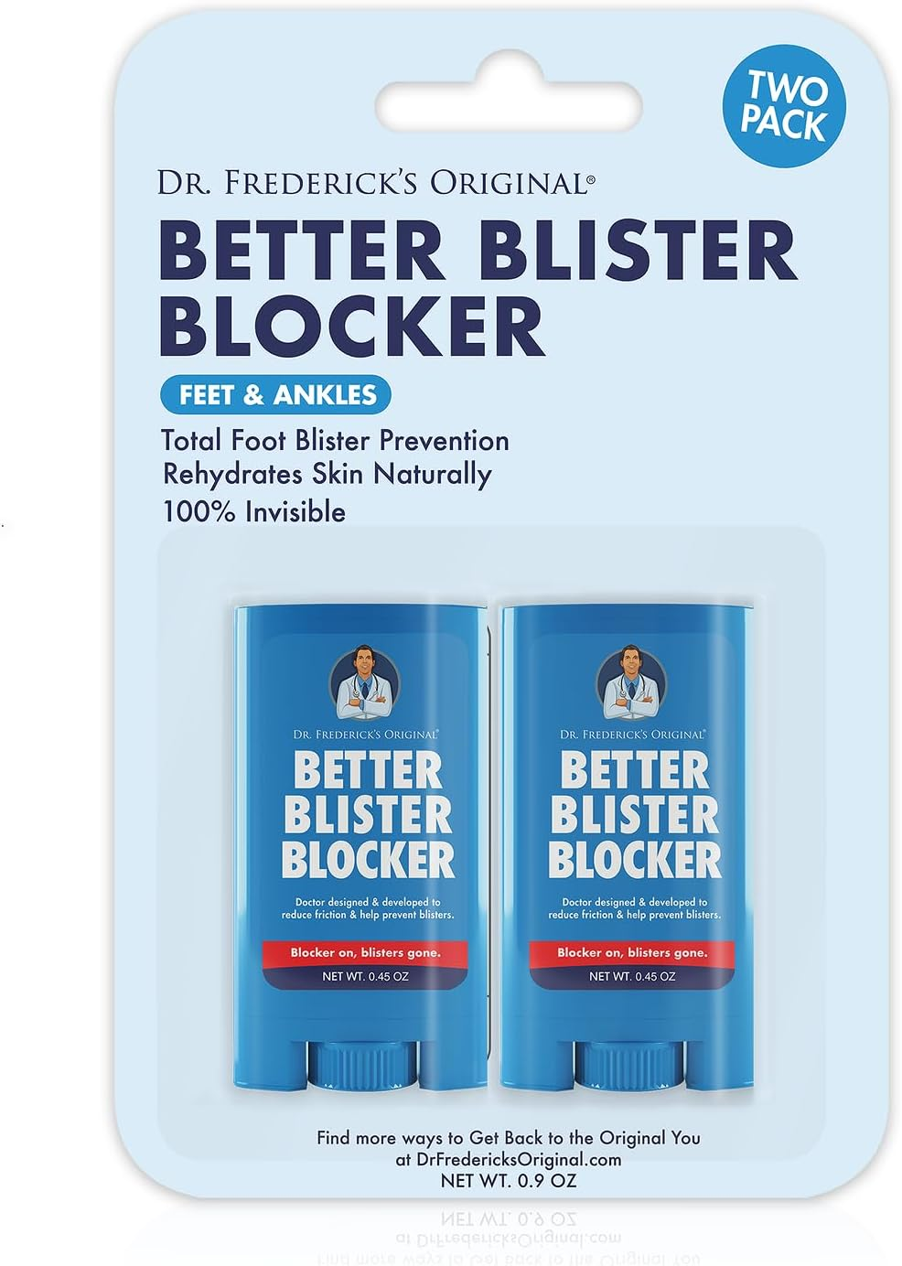 Dr. Frederick'S Original Better Blister Blocker - 2 Sticks (0.9 Oz) - Doctor-Developed Anti-Chafing Stick for Blister Prevention &ndash; Sweat-Resistant, Non-Greasy Balm for Feet, Thighs, Bra Lines & More image number 5