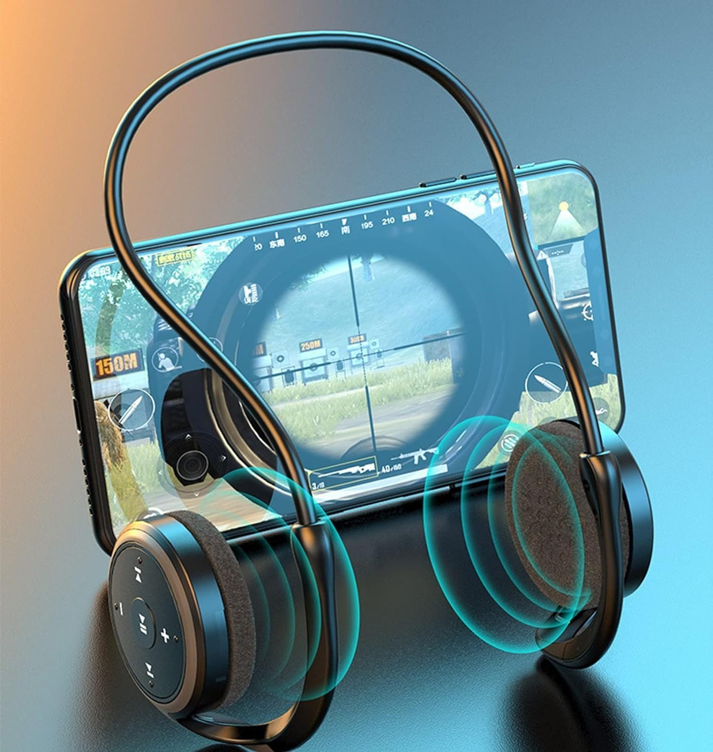 XUJAIOLQP Sports Bluetooth Headphones, Bluetooth 5.0 Over-Ear Headphones, Support TF Card and FM Radio, CVC8.0 Noise Canceling Earset 12 Hours Playtime for Running, Bicycling, Gym image number 5