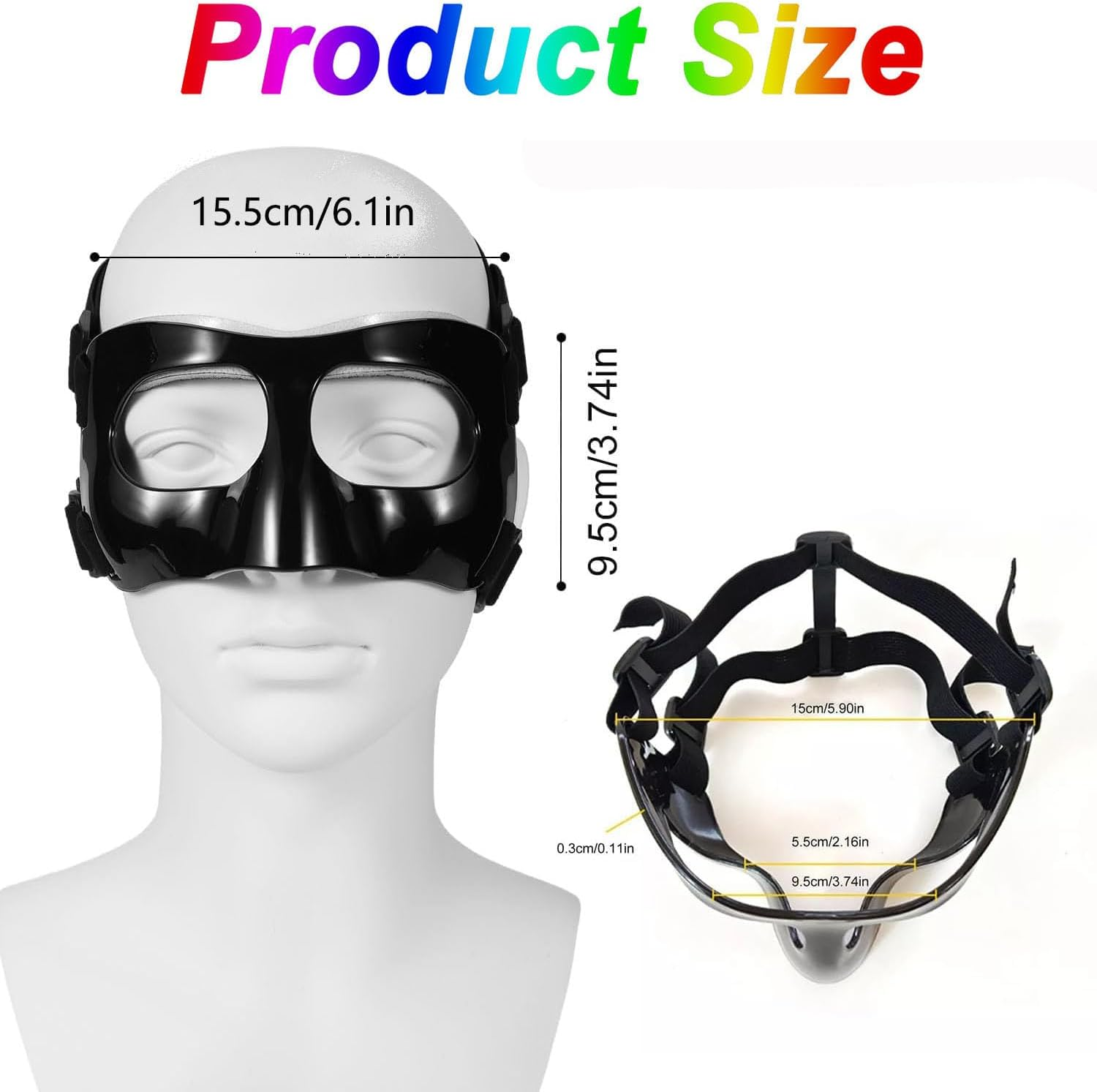 Mtxorvix Sports Face Guard, Nose Guard for Broken Nose, Face Shield Masks for Soccer and Basketball Sports, Protection from Impact Injuries to Nose and Face, Suitable for Men and Women image number 4