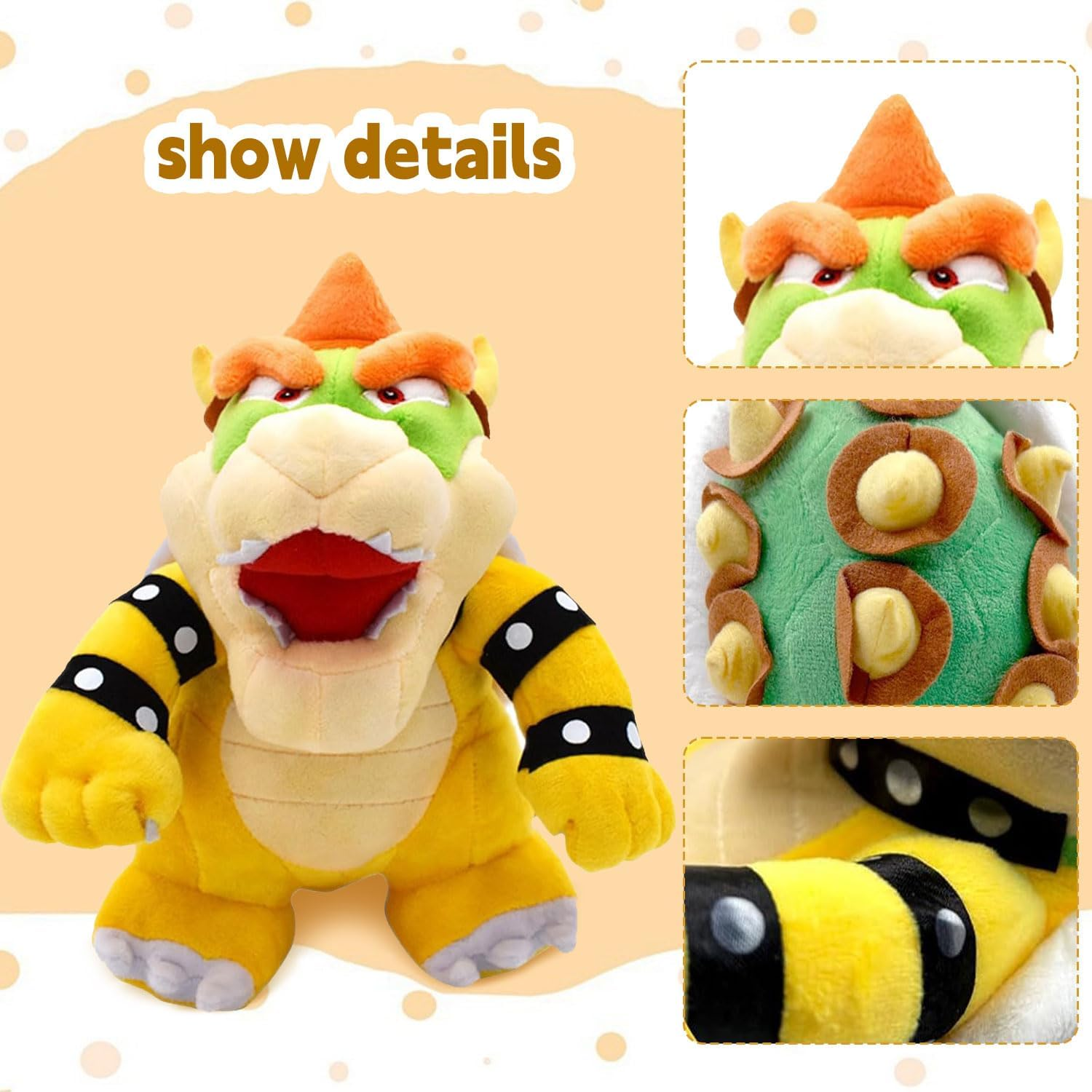 Bowser Mario Plush, Bowser Anime Plush Figures, Bowser Plush Toy Toy, Game Bowser Plush Doll Toy, Bowser Plush Stuffed Toy, Mario Bowser Plush Toy, for Children, Fans and Collectors image number 4