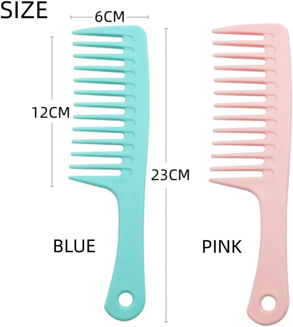 Wide Tooth Detangling Large Comb for Women, 2Pcs Large Hair Detangling Comb Wide Tooth Comb,Wide Tooth Comb Detangling Hair Comb,Wide Teeth Hair Comb Detangling Comb,Wide Tooth Detangling Comb - Black And Pink image number 6
