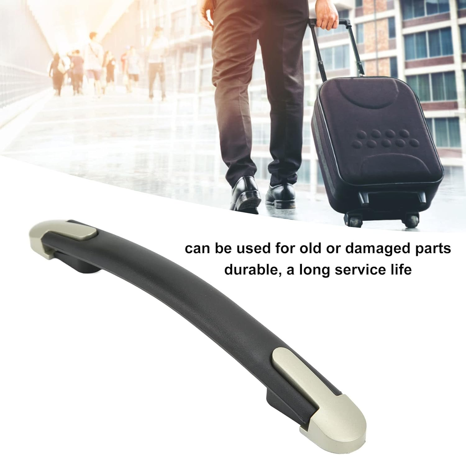 ANKROYU Suitcase Handle Kit, Portable Luggage Handle, Plastic Zinc Alloy End Cover, Luggage Case Handle, Non Slip Suitcase Handle for Travel Boxes Cases image number 1