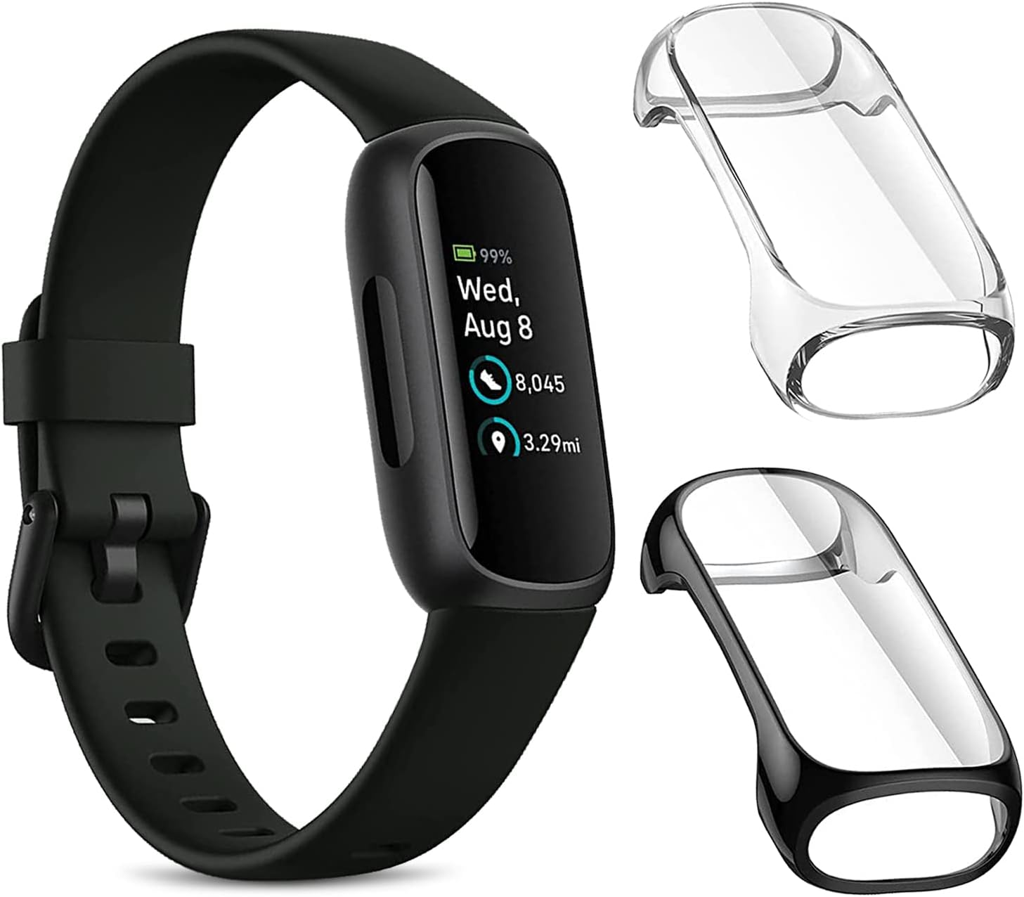 2-Pack Screen Protector Case Compatible with Fitbit Inspire 3, Soft TPU Case Rugged Cover All-Around Protective Case Cover (Silver/Clear)