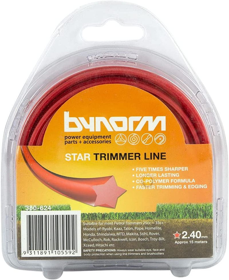 380-624 Star Trimmer Line, 2.4 Mm Size, Red