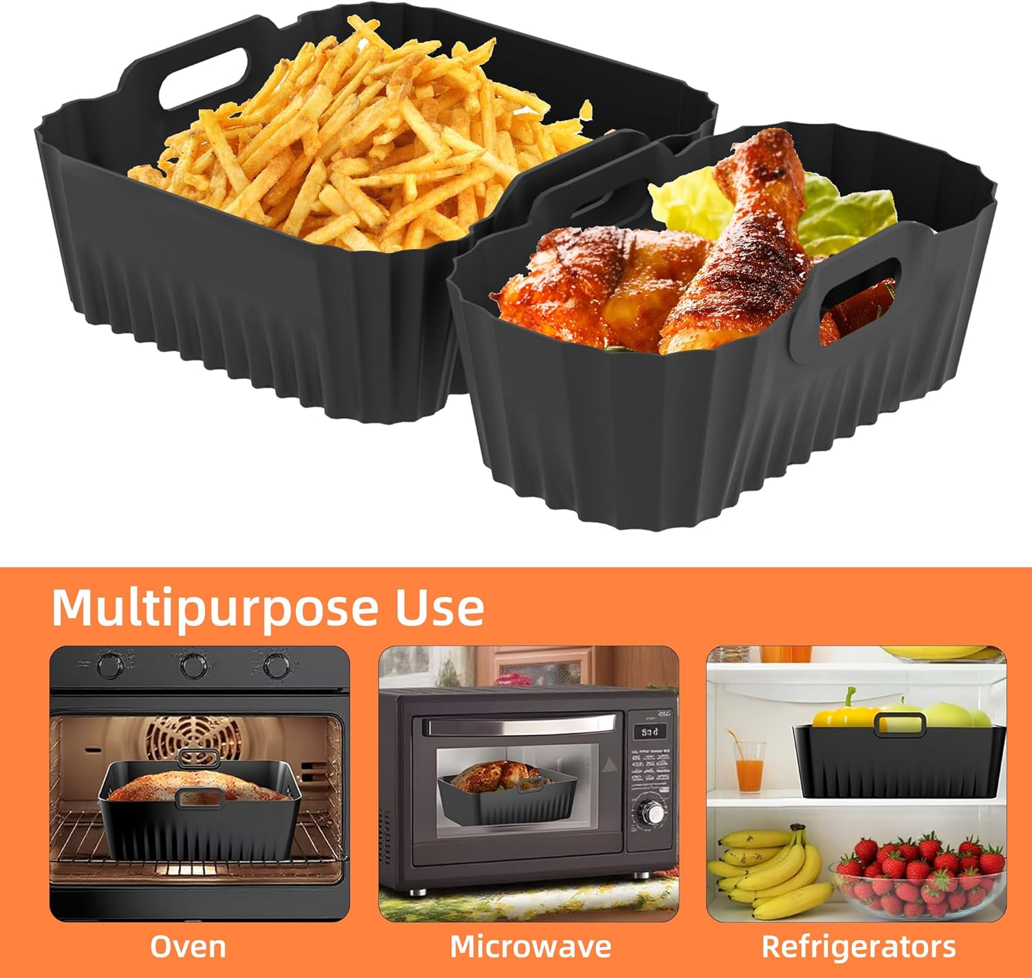 Hot Air Fryer Accessories for Philips Dual Basket Airfryer 3000 Series, Silicone Mould Airfryer Accessories, Hot Air Fryer for Phillips Airfryer 3000 Dual Basket Accessories, 6L/3L
