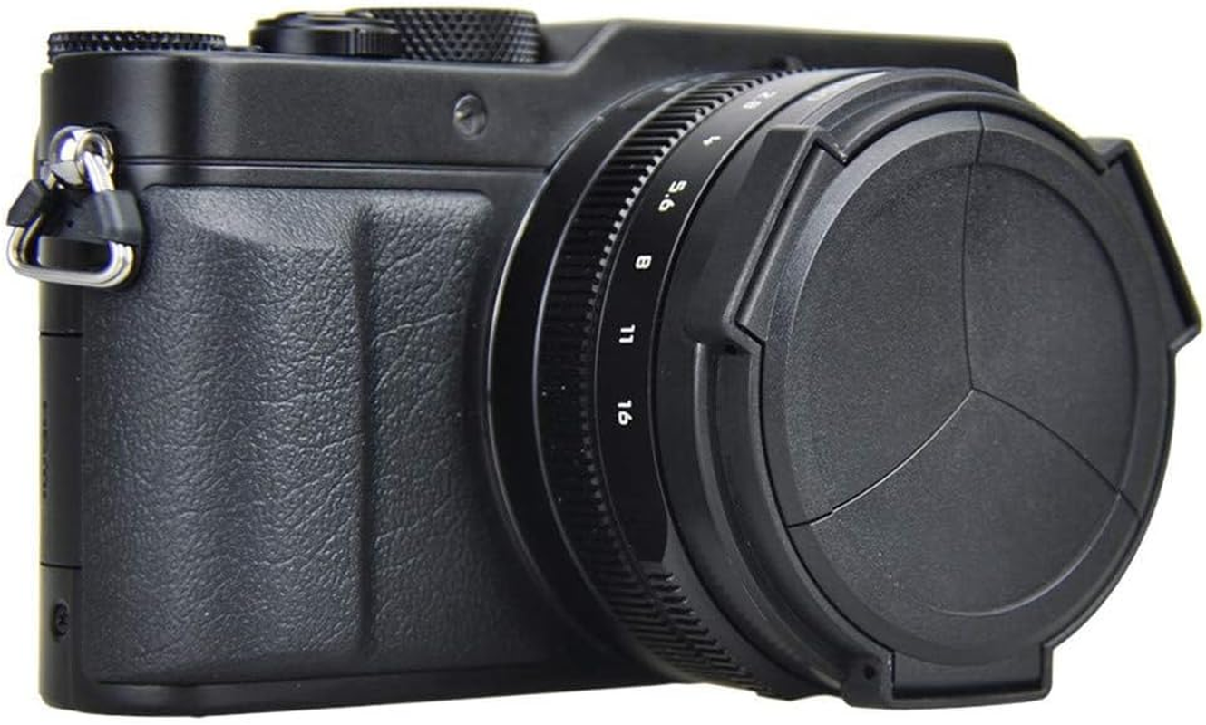 JJC Auto Open and Close Lens Cap for Leica D-LUX 8 D-LUX (Typ 109) D-LUX 7 Panasonic Lumix LX100 II (DC-LX100M2) DMC-LX100 Replaces DMW-LFAC1 + Emall Micro Fiber Cleaning Cloth image number 5