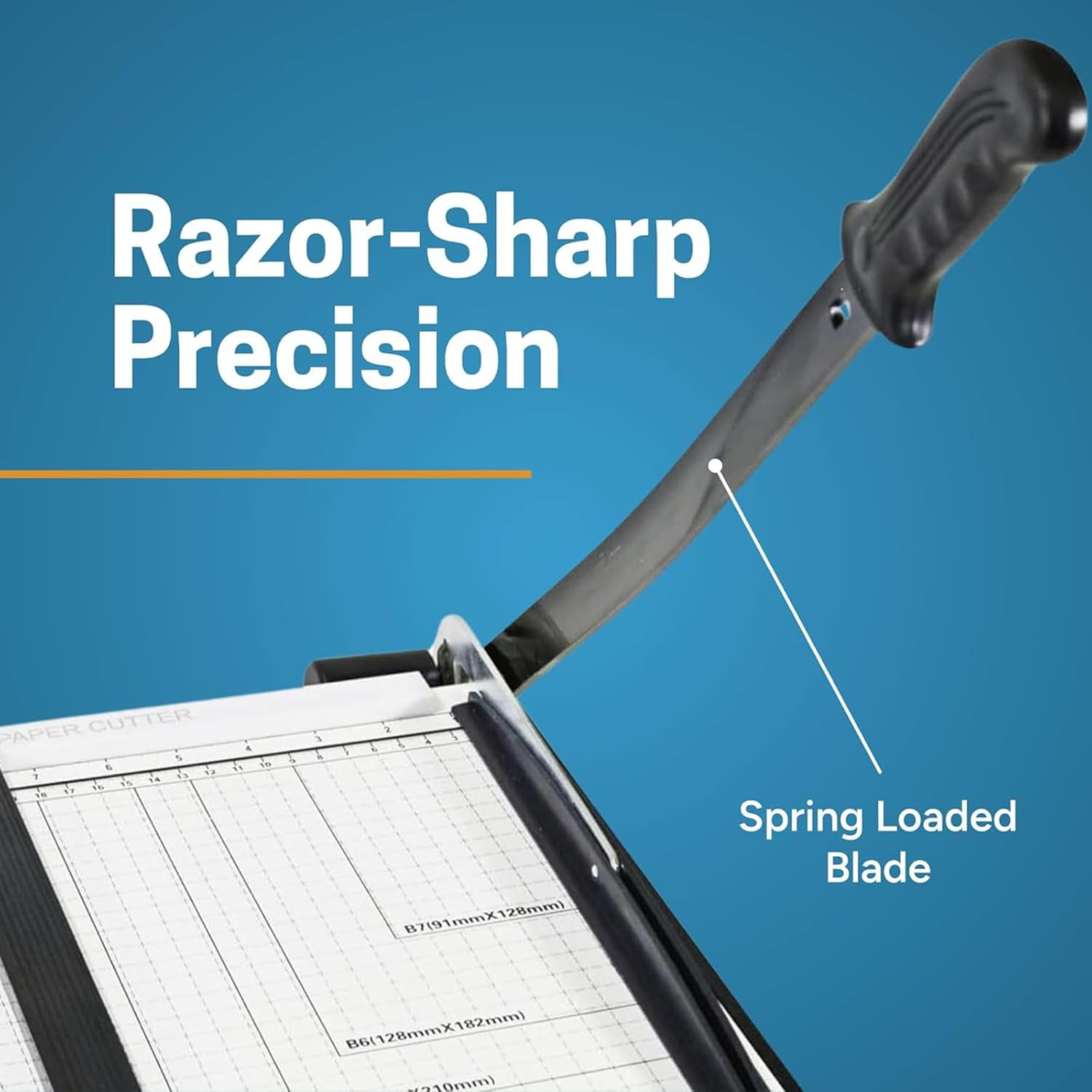 Guillotine Paper Cutter，12" Heavy Duty Paper Cutter with Scoring Board - Paper Slicer with Adjustable Positioning Ruler - Perfect Paper Trimmer and Cardstock Cutter for Office image number 5