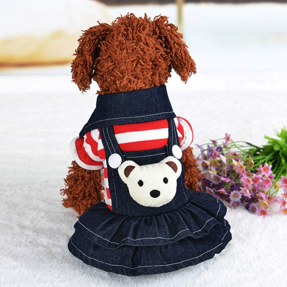 Totority Pet Bear Suspender Skirt Dog Apparel Small Puppy Dress Stylish Dog Clothes for Everyday Wear image number 6