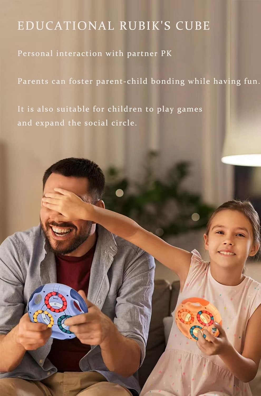 Rotating Magic Bean,Iq Game Cube Toy, Patience Games Magic Bean, Magic Bean Rotating Cube Toys, Cube Magic Bean, Creative Decompression Fidget Toy for Adults and Children(Blue) image number 1