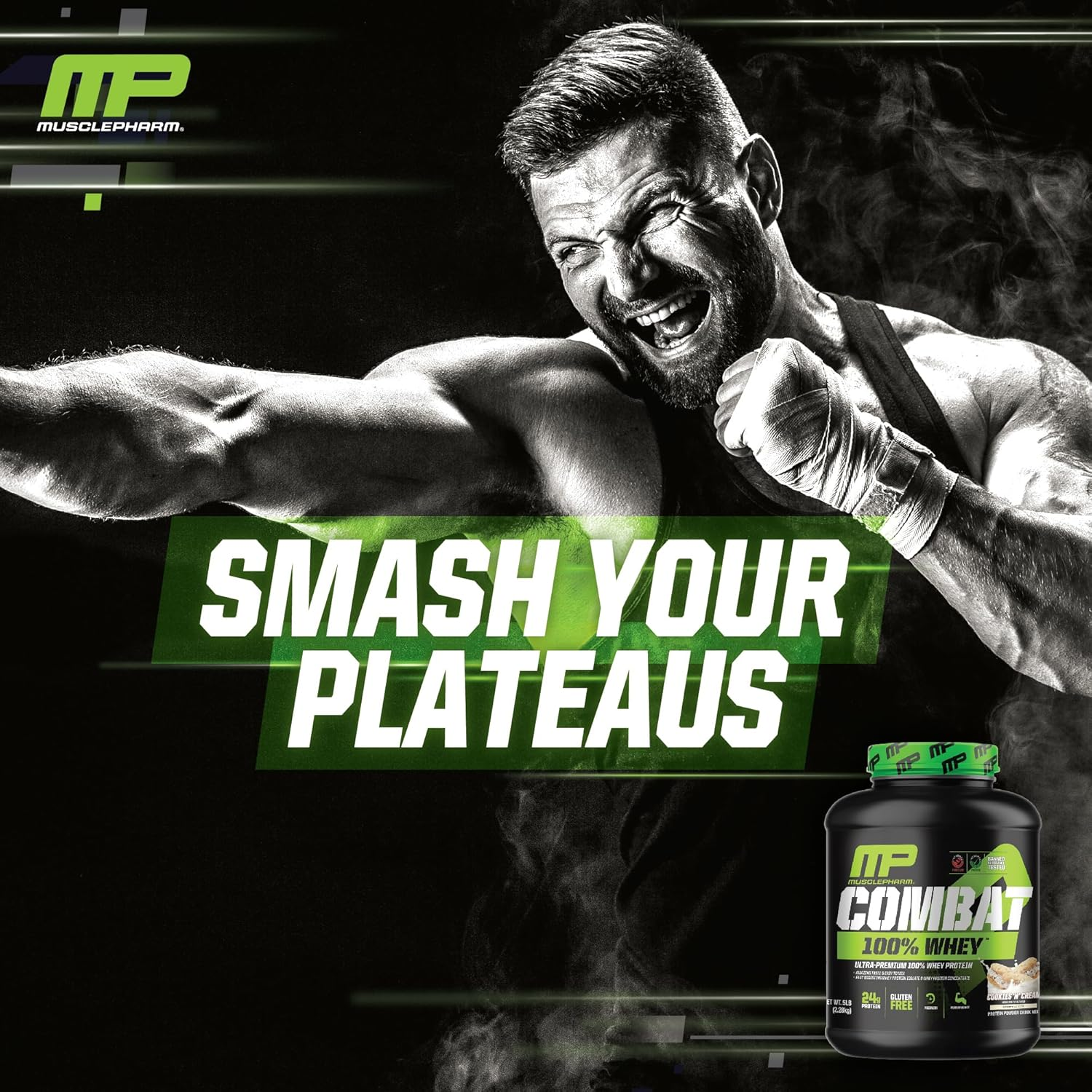 Musclepharm Combat 100% Whey Protein Powder, Cookies 'N' Cream, 5 Pound image number 2
