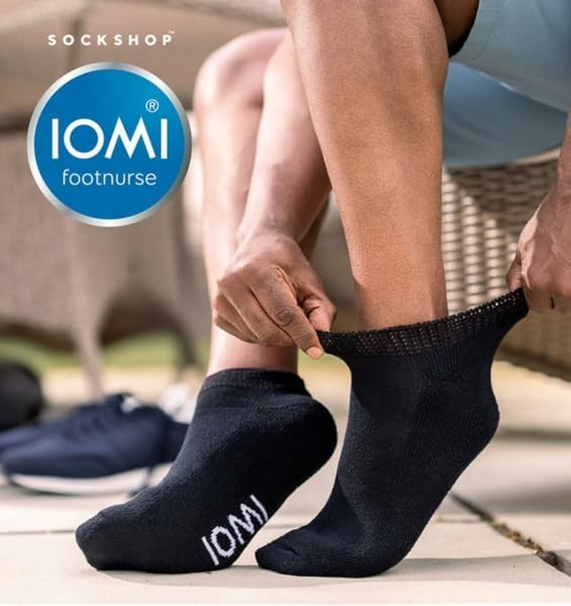 IOMI Footnurse | 3-Pack Extra Wide Non-Elastic Low-Cut Diabetic Ankle Socks | Gentle Grip Top, Soft & Breathable | Black | Unisex image number 6