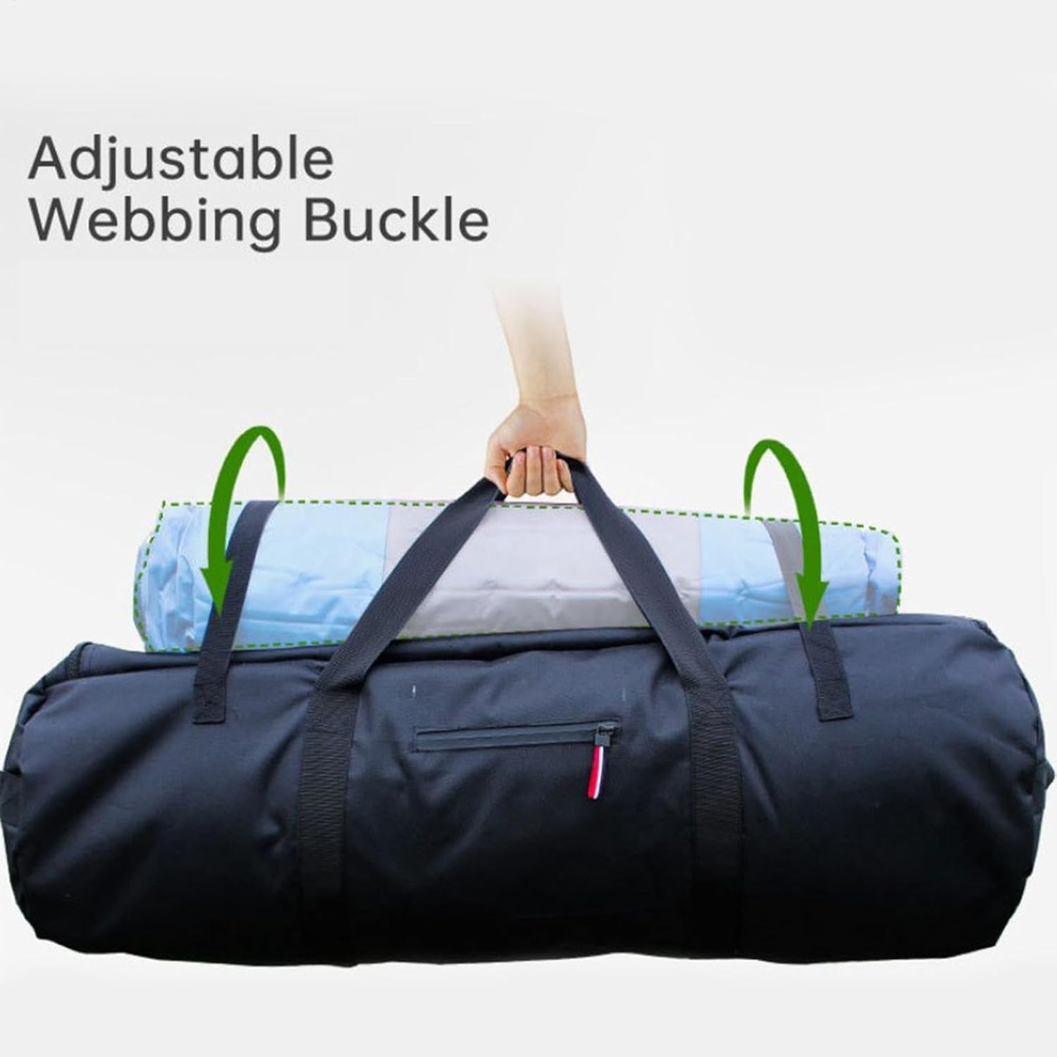 Duffel Travel Sports Equipment Bag - Multi-Functional Travel Tent Bag - Portable Zippered Tent Bag Foldable with Double Handle Design for Tent Bags Gear Bags - Black image number 2