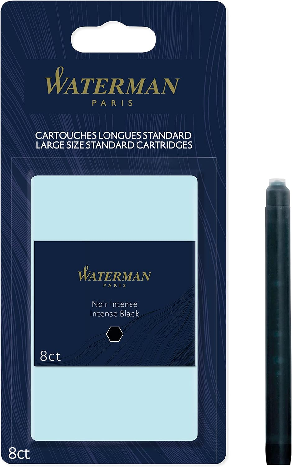 Waterman S0110940 Fountain Pen Ink Cartridges, Short 'International', Intense Black, 6 Count