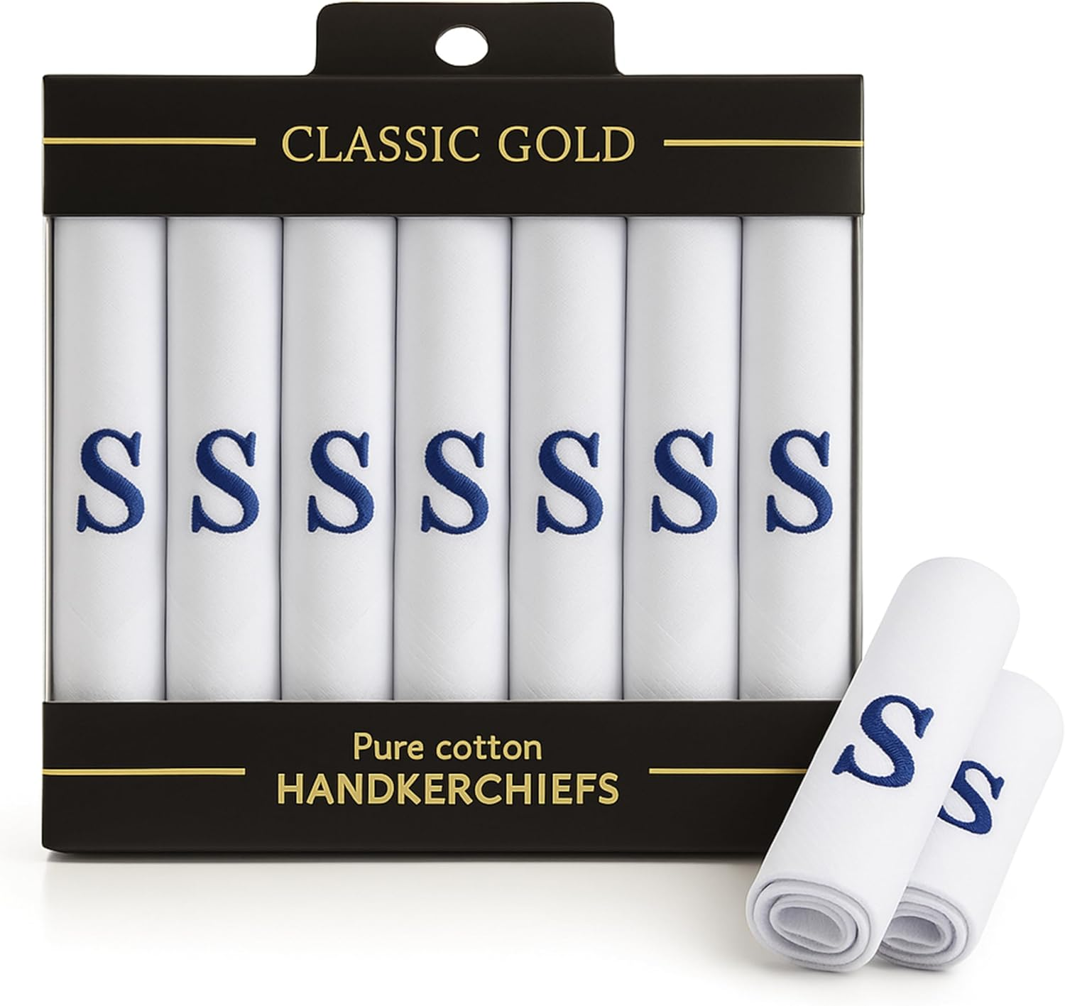 Dudu N Girlie Taschent&uuml;cher F&uuml;r Herren/Herren, Satin, Mit Gestickten Initialen, Wei&szlig; image number 5