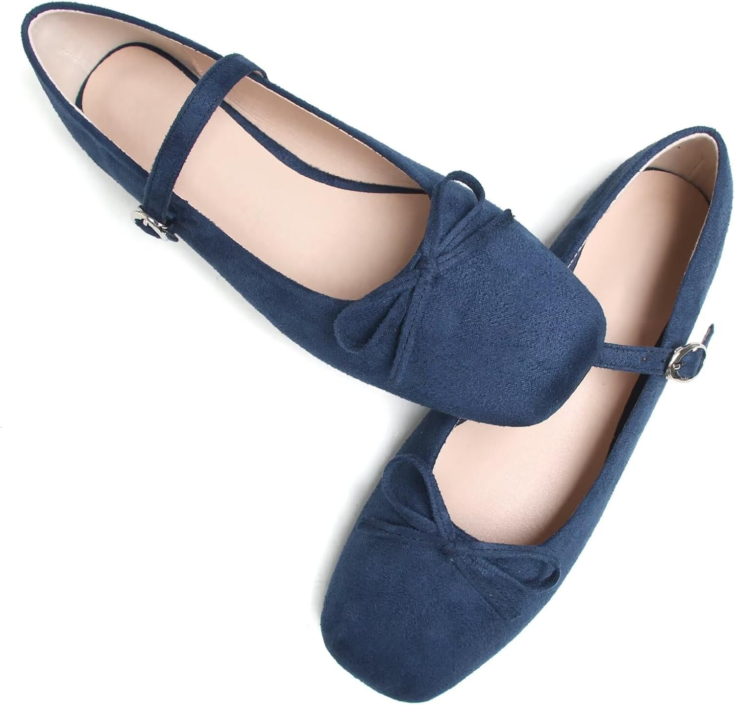 TN TANGNEST Women'S Slip on Flats Comfortable Square Toe Mary Jane Flats Soft Dance Ballet Flats