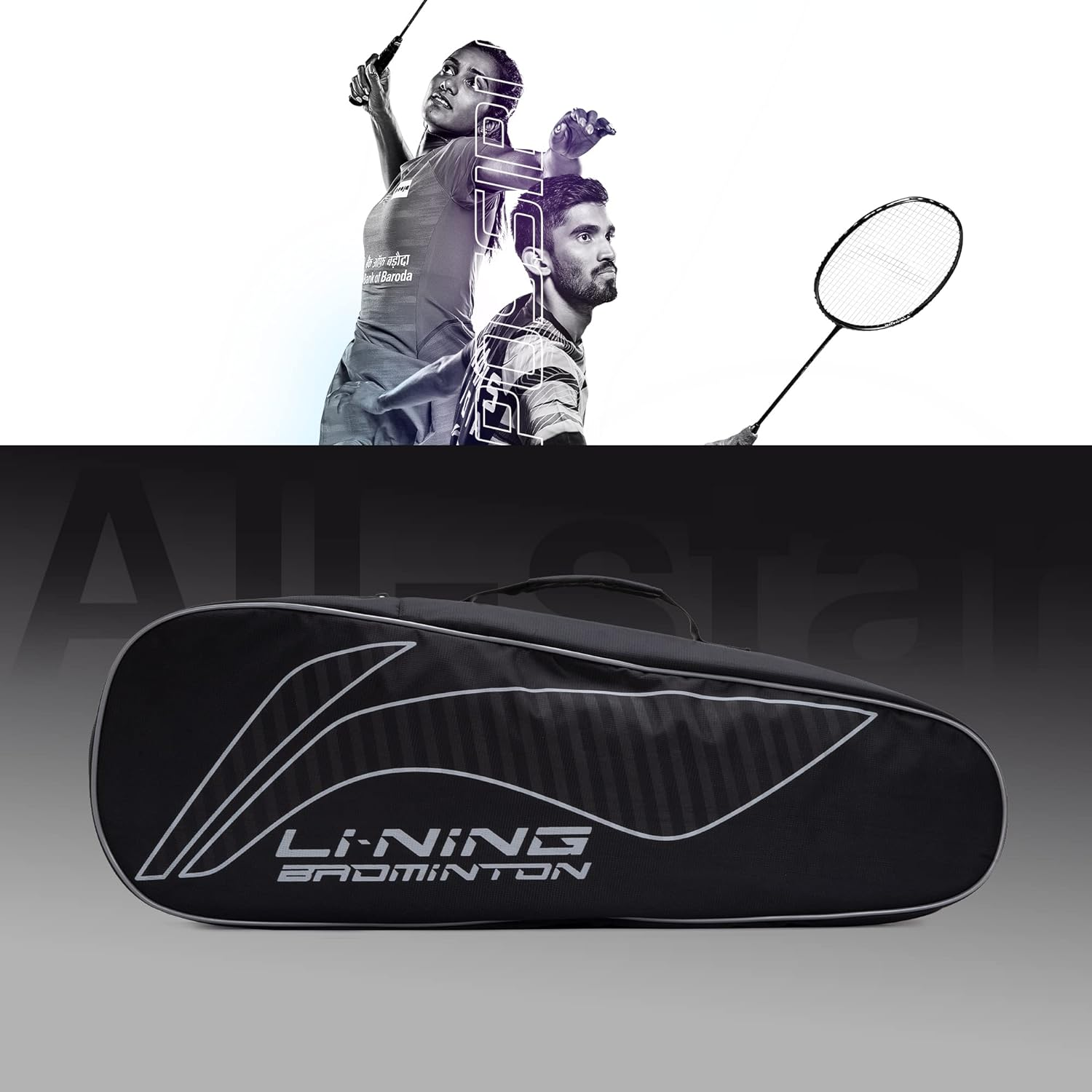 Li-Ning All Star Single Zip Polyester Badminton Kit Bag image number 2