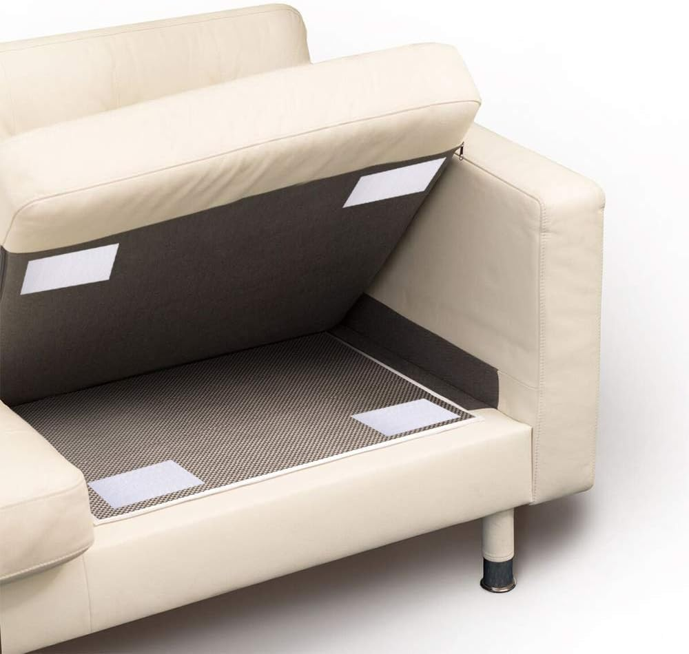 2X4 Inch Adhesive Square Hook and Loop Tape - 12 Sets - Sticky Back Fastener for Indoor or Outdoor Use - Instead of Holes and Screws,White image number 2